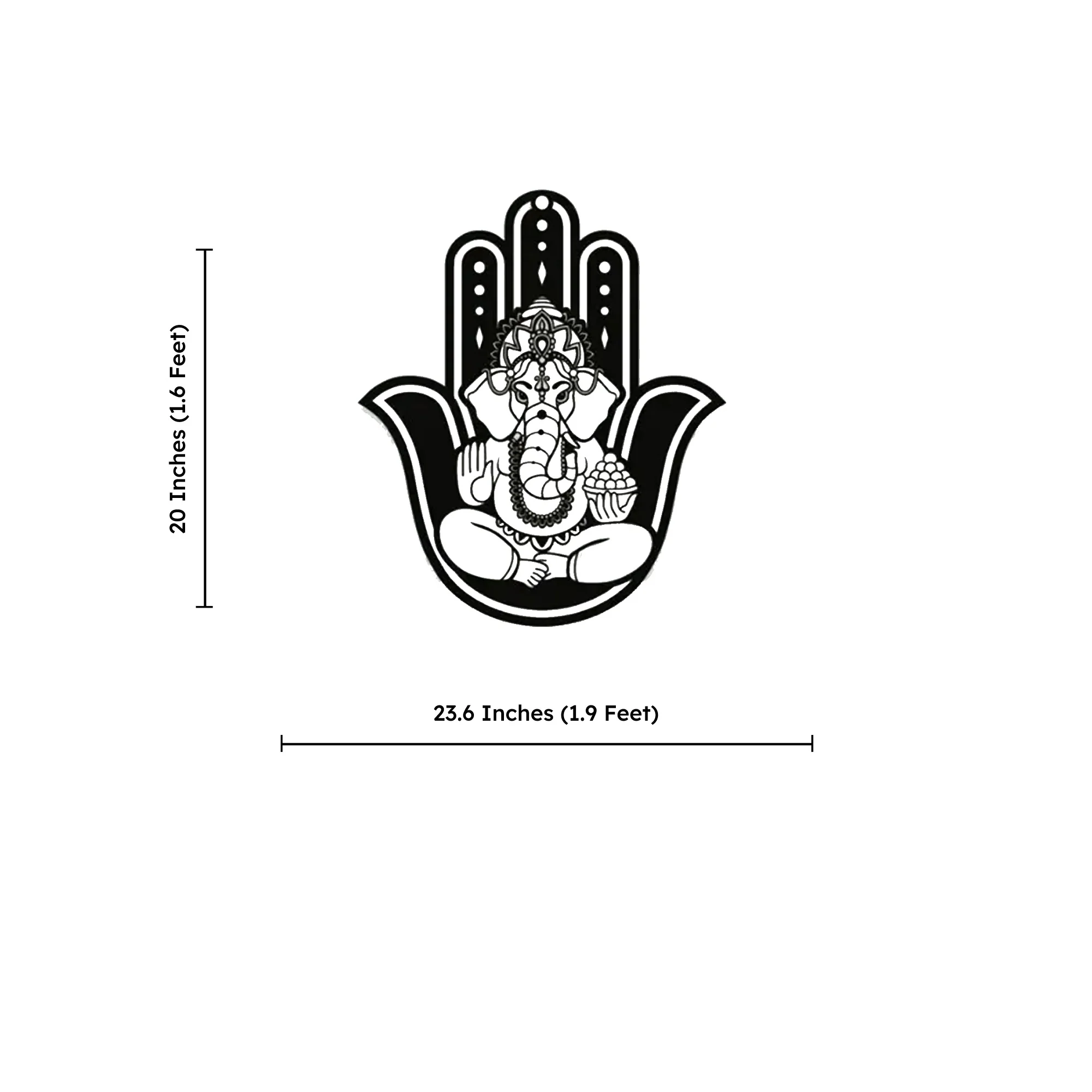 Divine Hamsa Ganesha Metal Art Devotion Wall Decor - Image 4