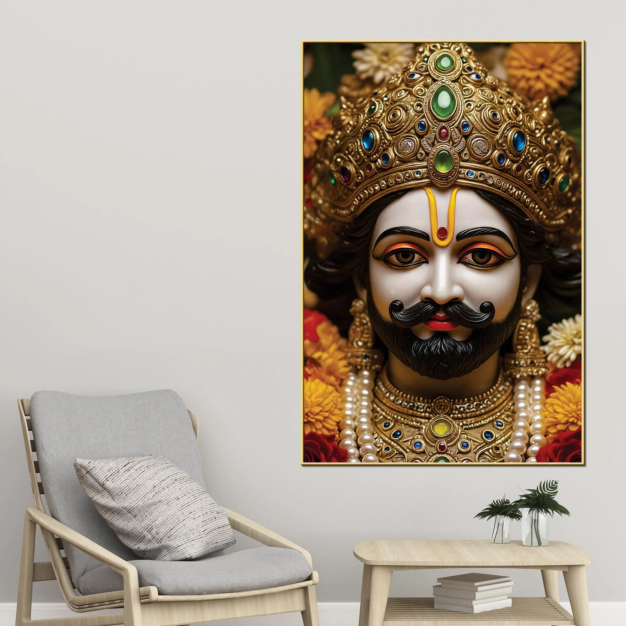 Divine Khatu Shyam Ji Canvas Painting | Royal Spiritual Wall Decor Artwork - Image 2