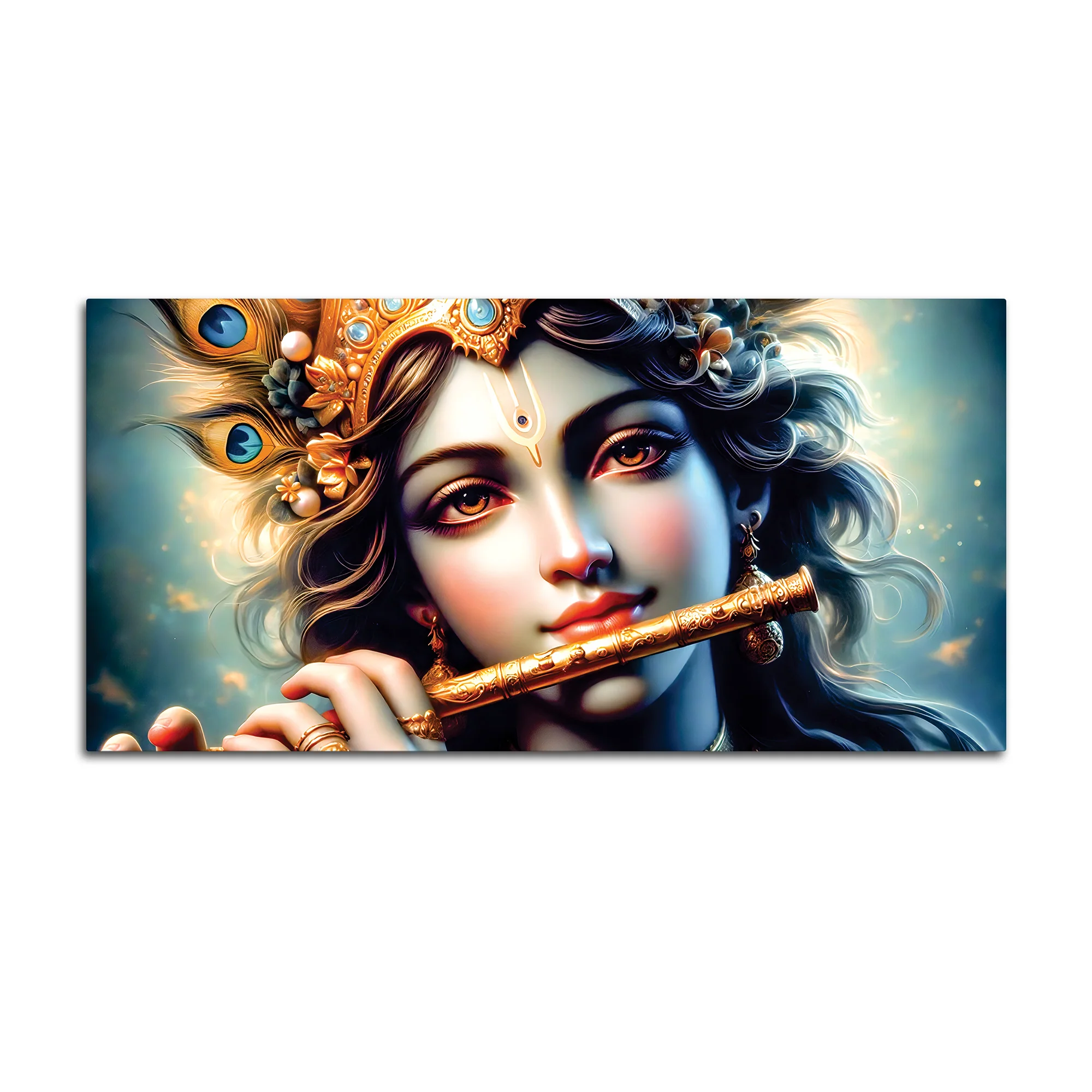 Divine Krishna Canvas Painting for Elegant Living Room Wall - Image 4