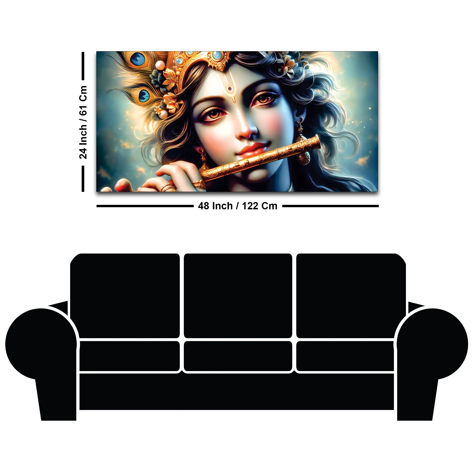 Divine Krishna Canvas Painting for Elegant Living Room Wall - Image 8