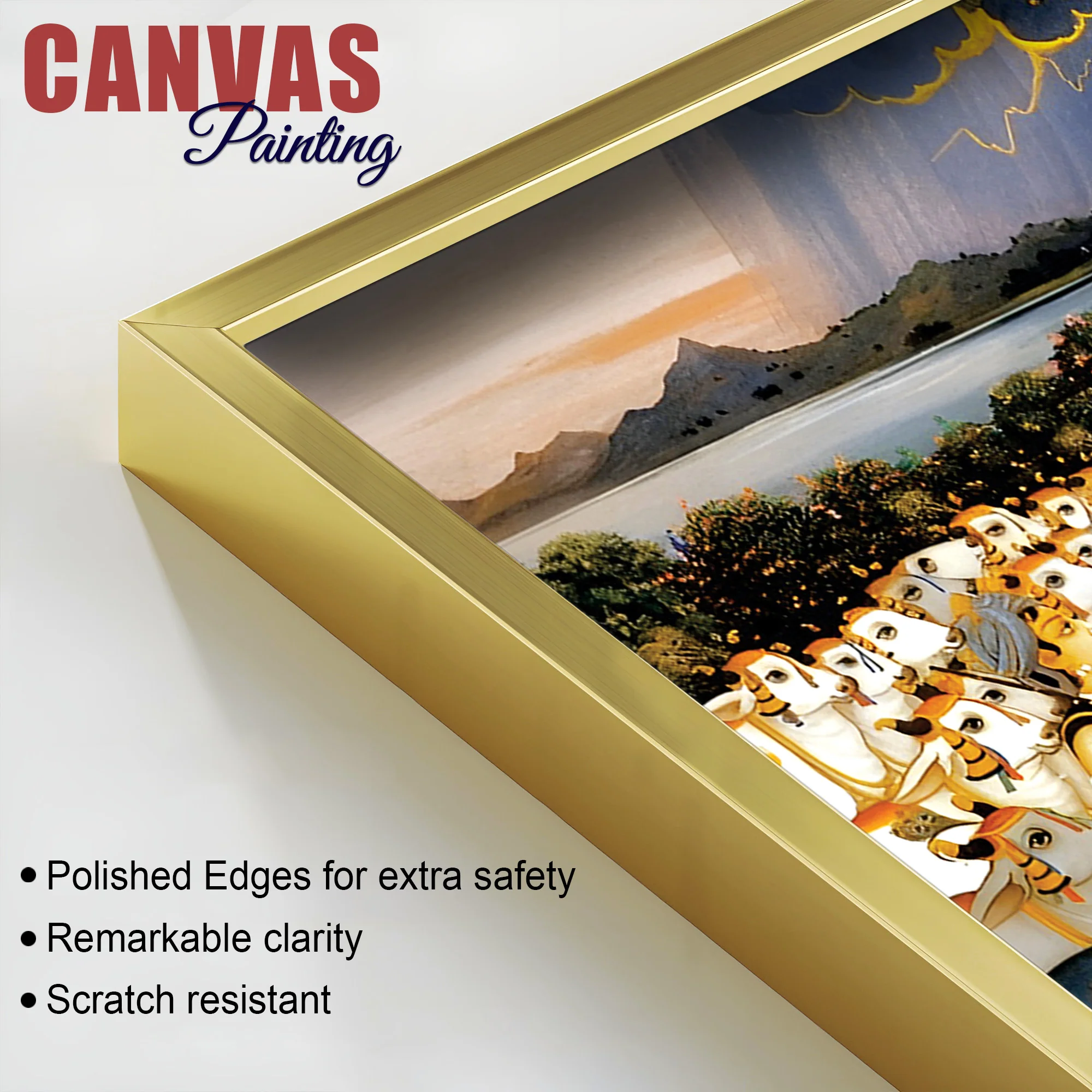 Divine Krishna Cow Herd Premium Wall Painting - Image 6