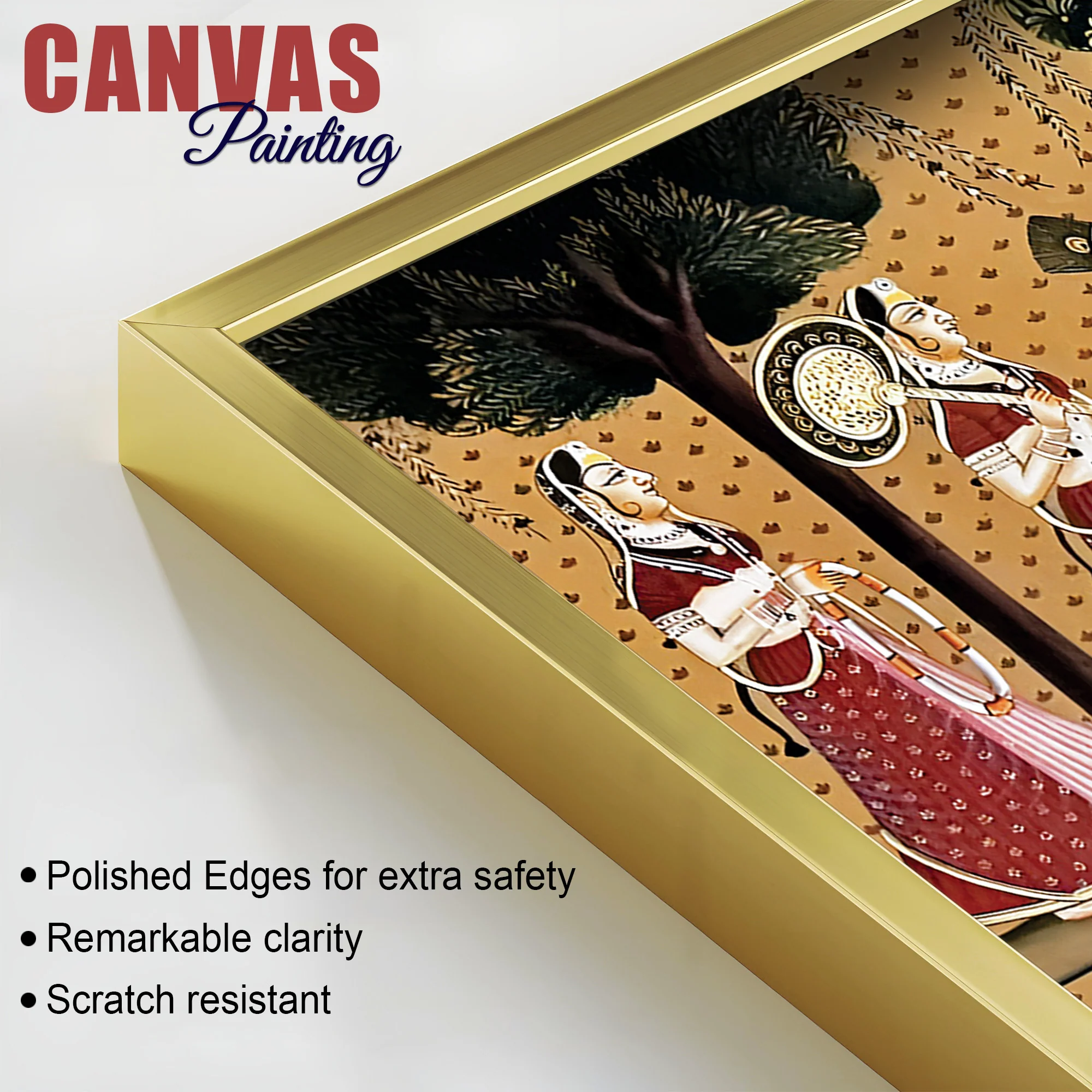 Divine Krishna Raas Leela Pichwai Canvas Wall Painting - Image 6