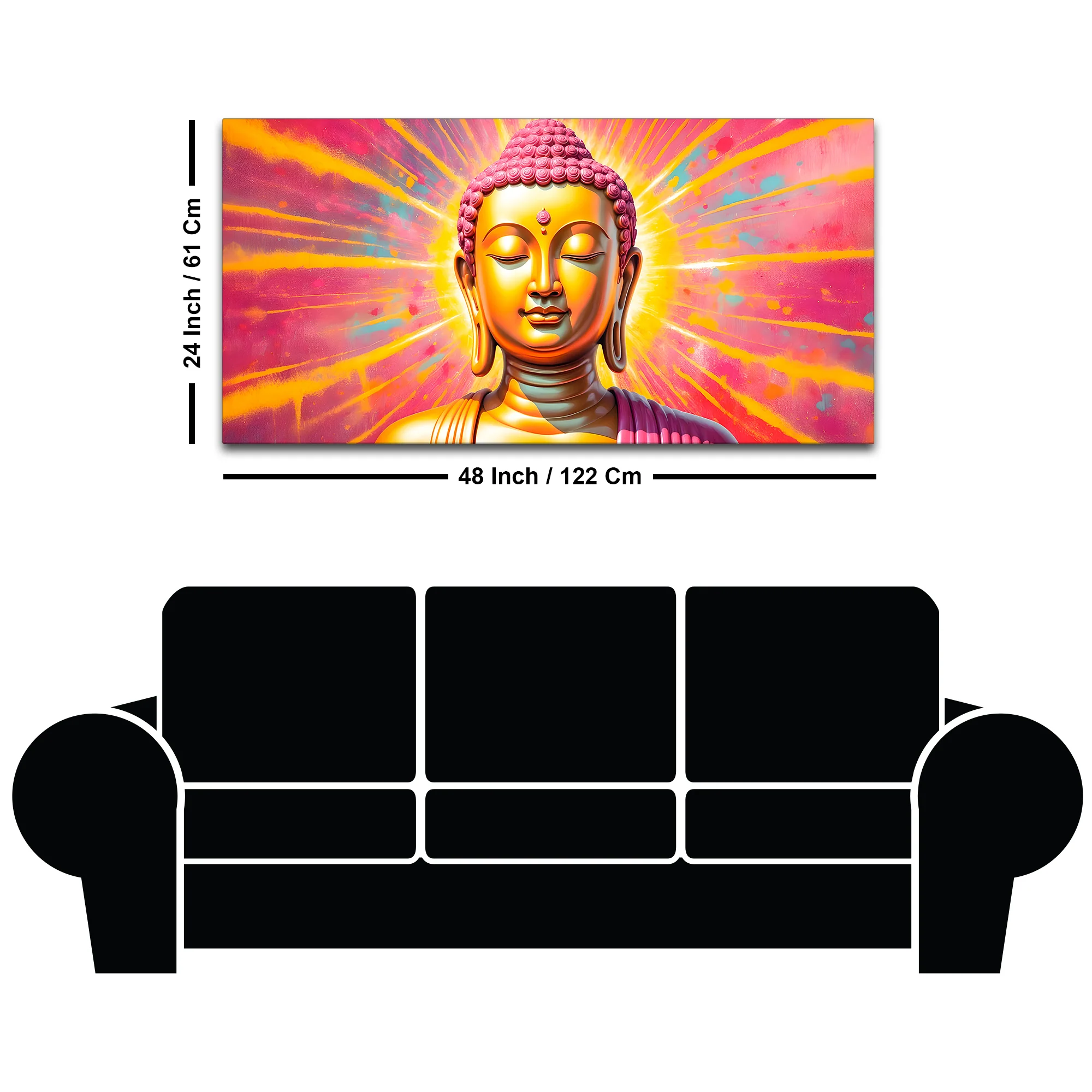 Divine Lord Buddha Canvas Décor Painting - Image 8