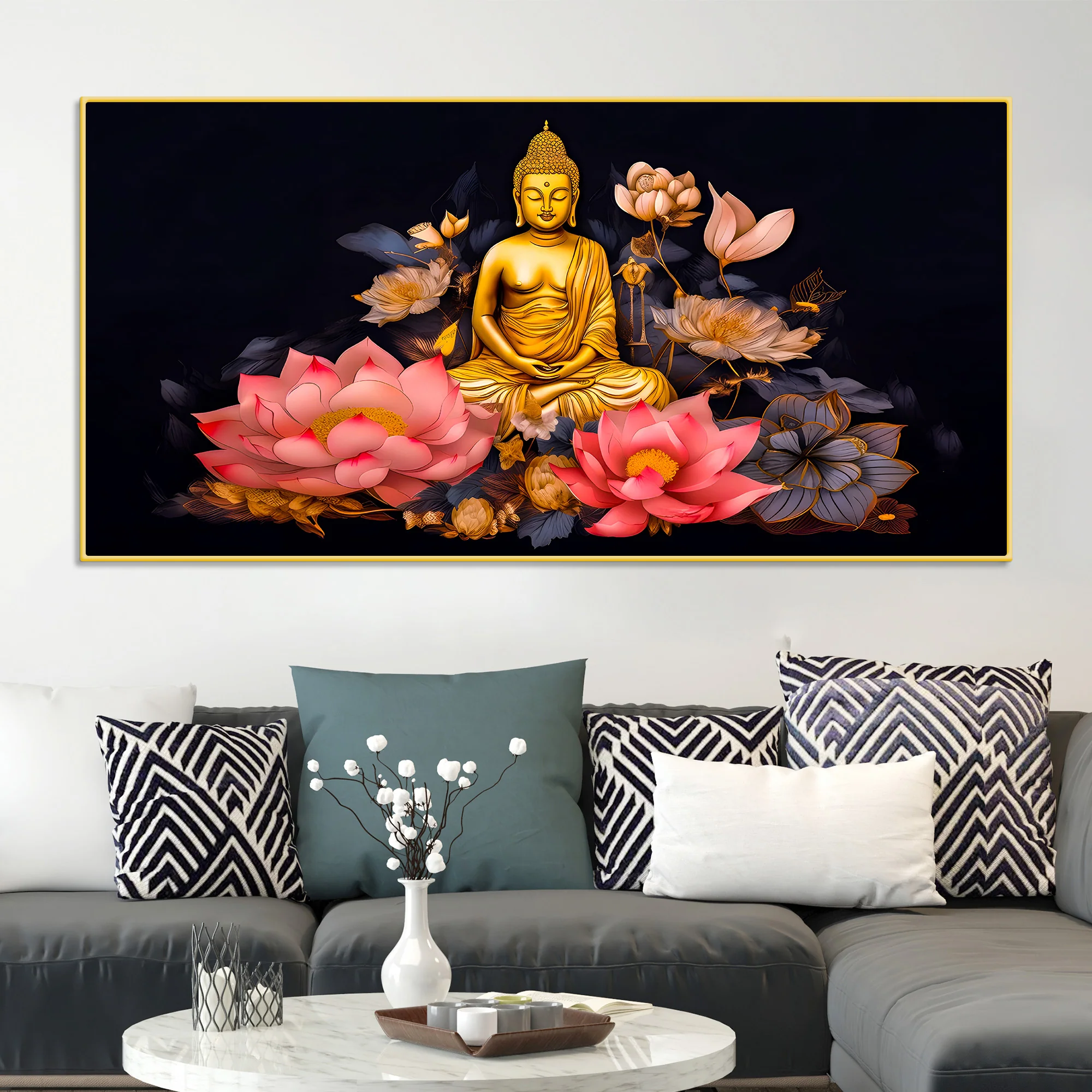 Divine Lord Buddha Canvas Painting for Elegant Home Decoration