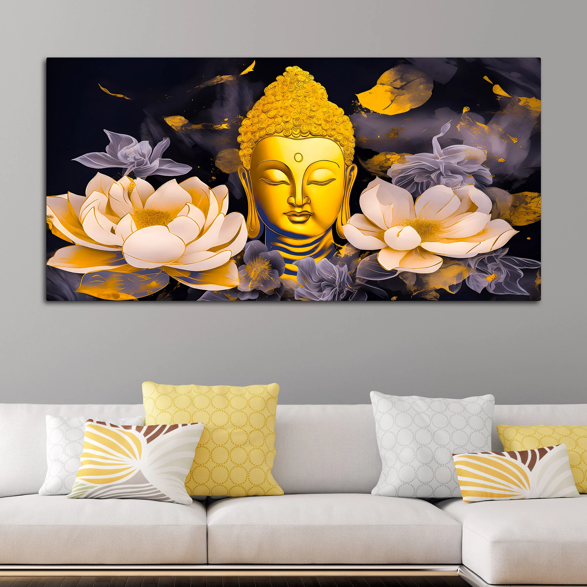 Divine Lord Buddha Canvas Painting for Home & Living Room - Image 3