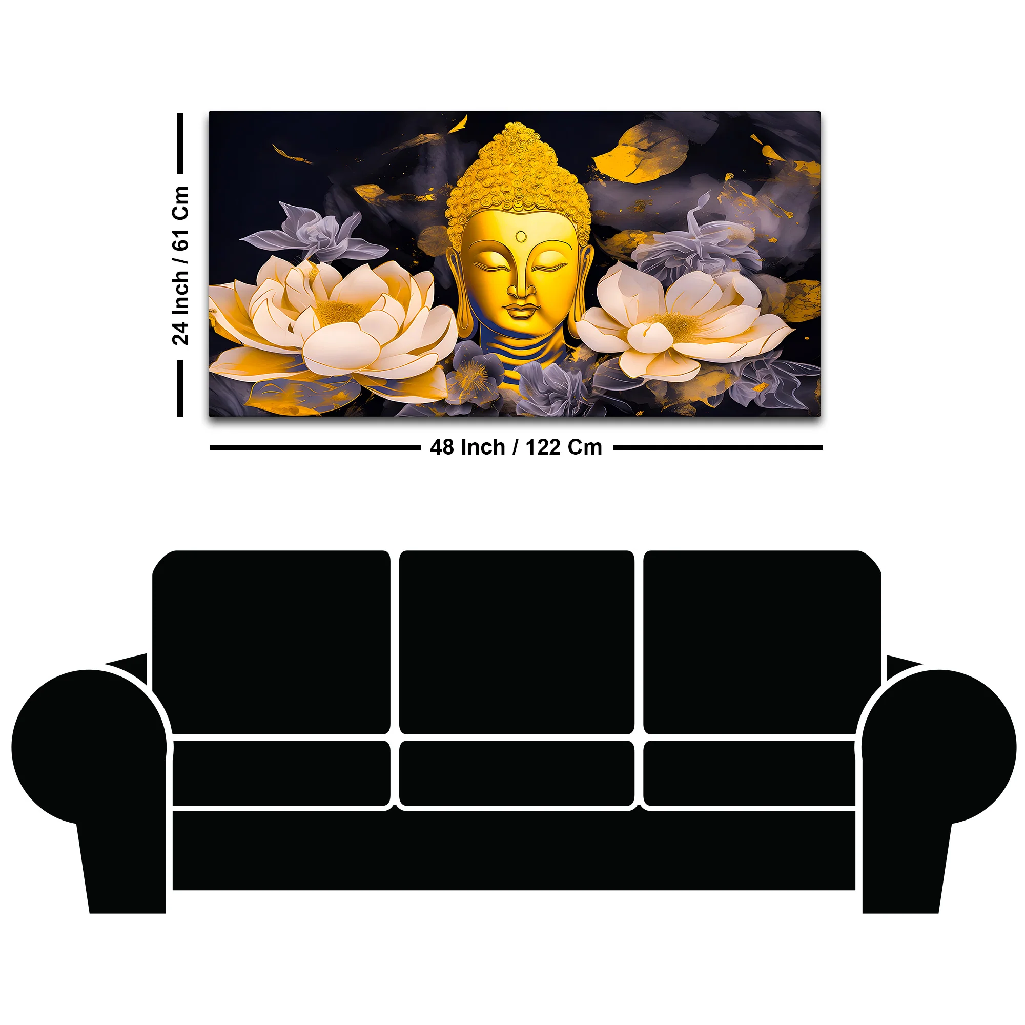 Divine Lord Buddha Canvas Painting for Home & Living Room - Image 8