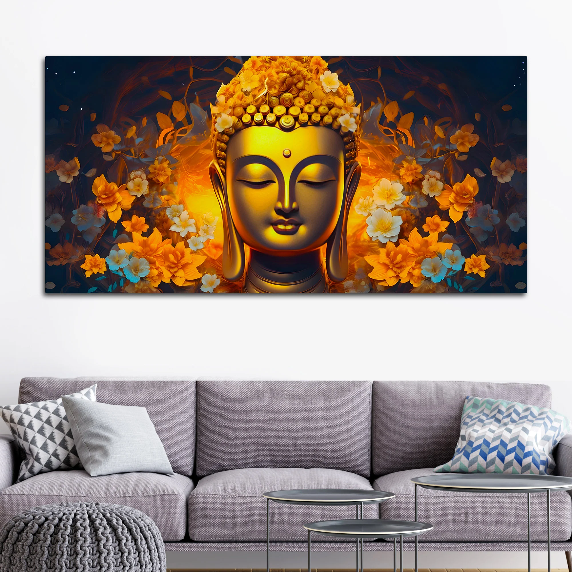 Divine Lord Buddha Canvas Painting for Wall Decoration - Image 3