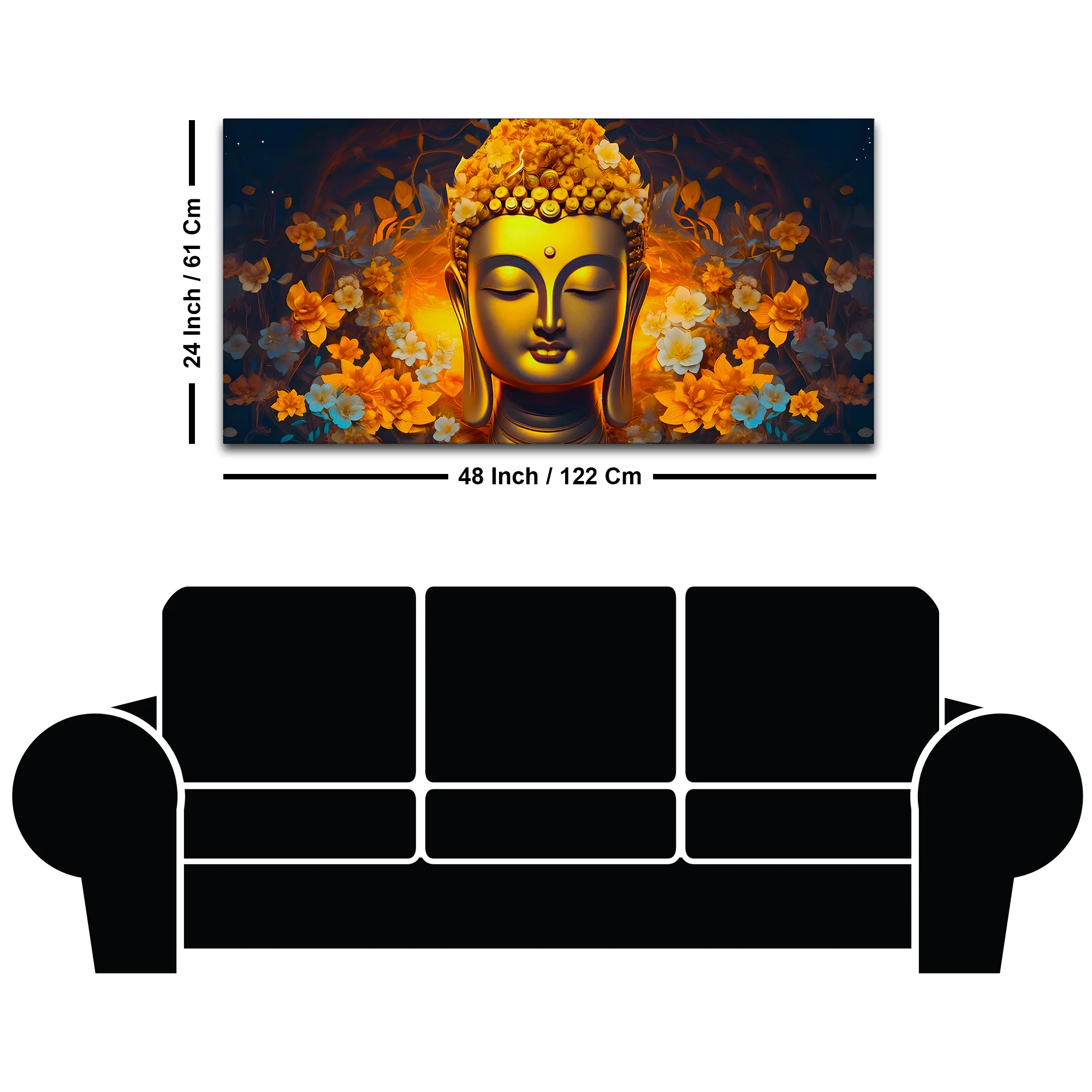 Divine Lord Buddha Canvas Painting for Wall Decoration - Image 8