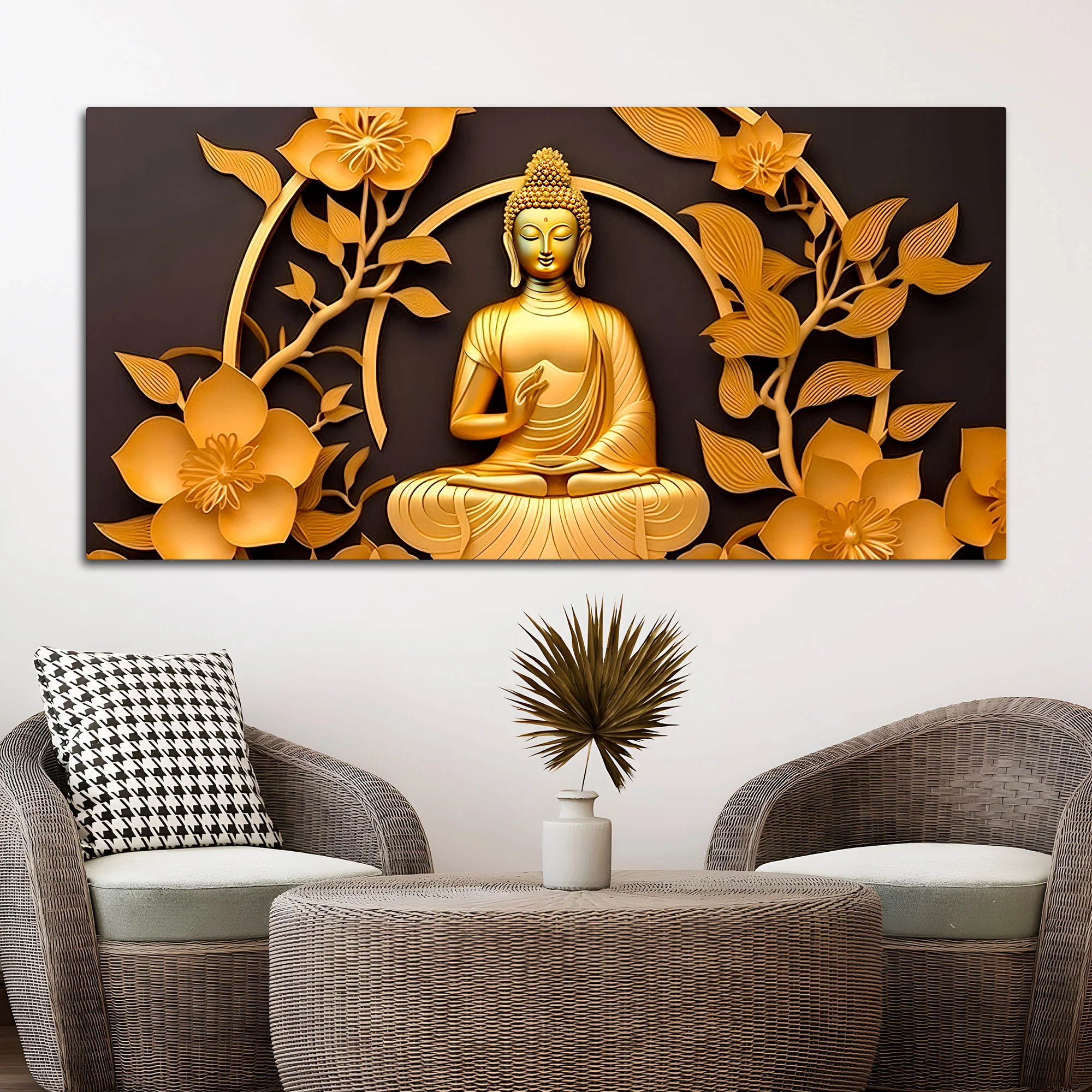 Divine Lord Buddha Canvas Wall Décor Painting - Image 3