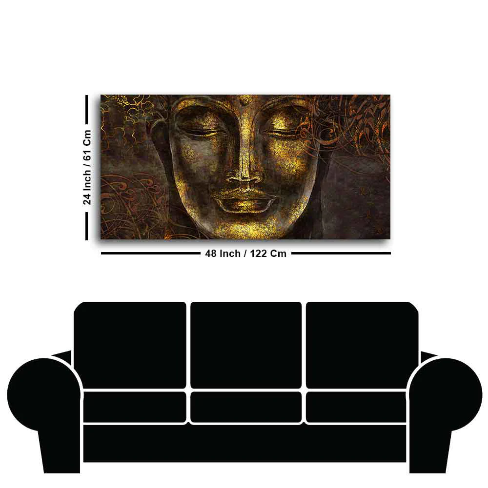 Divine Lord Buddha Sculpture Wall Painting - Image 7