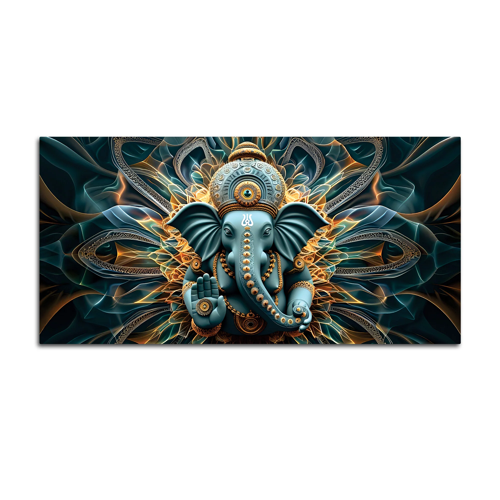 Divine Lord Ganesha abstract Canvas Wall Painting for Home & Office – Modern Devotional Wall Decor - Image 4