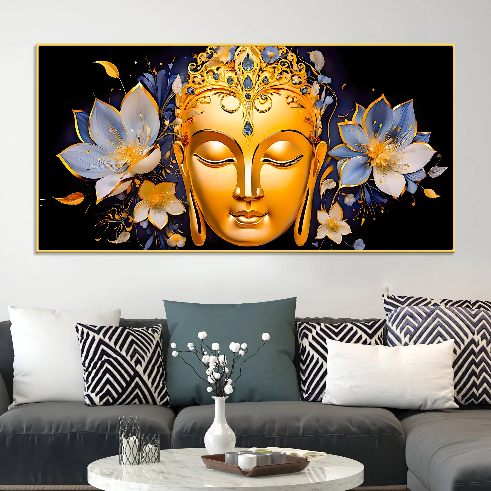 Divine Lord Gautam Buddha Wall Painting for Home