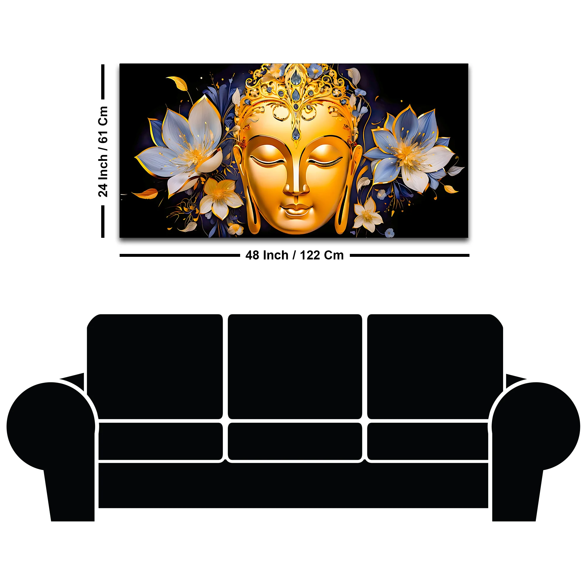 Divine Lord Gautam Buddha Wall Painting for Home - Image 8