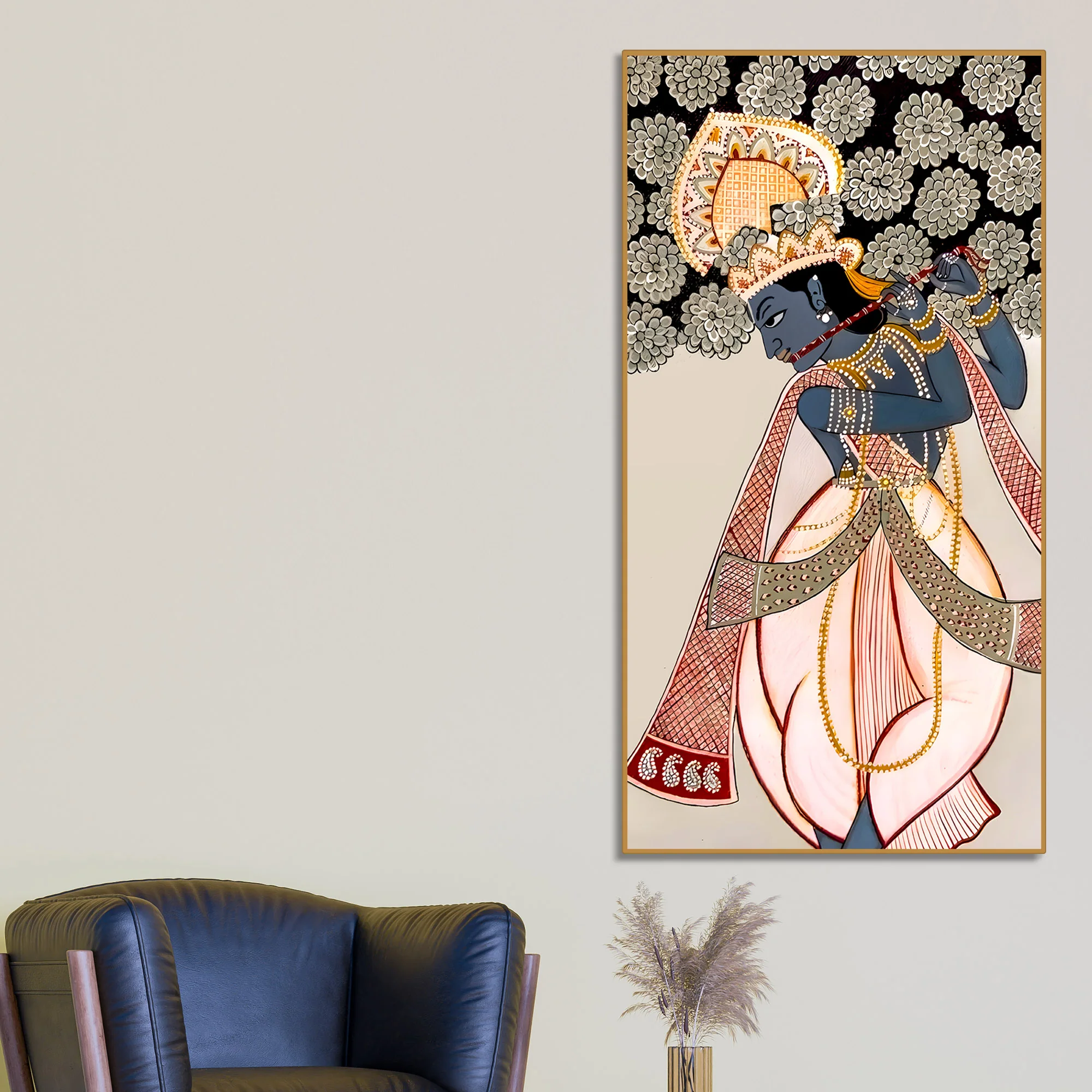 Divine Lord Krishna Canvas Painting | Elegant Spiritual Home Wall Decor - Image 2