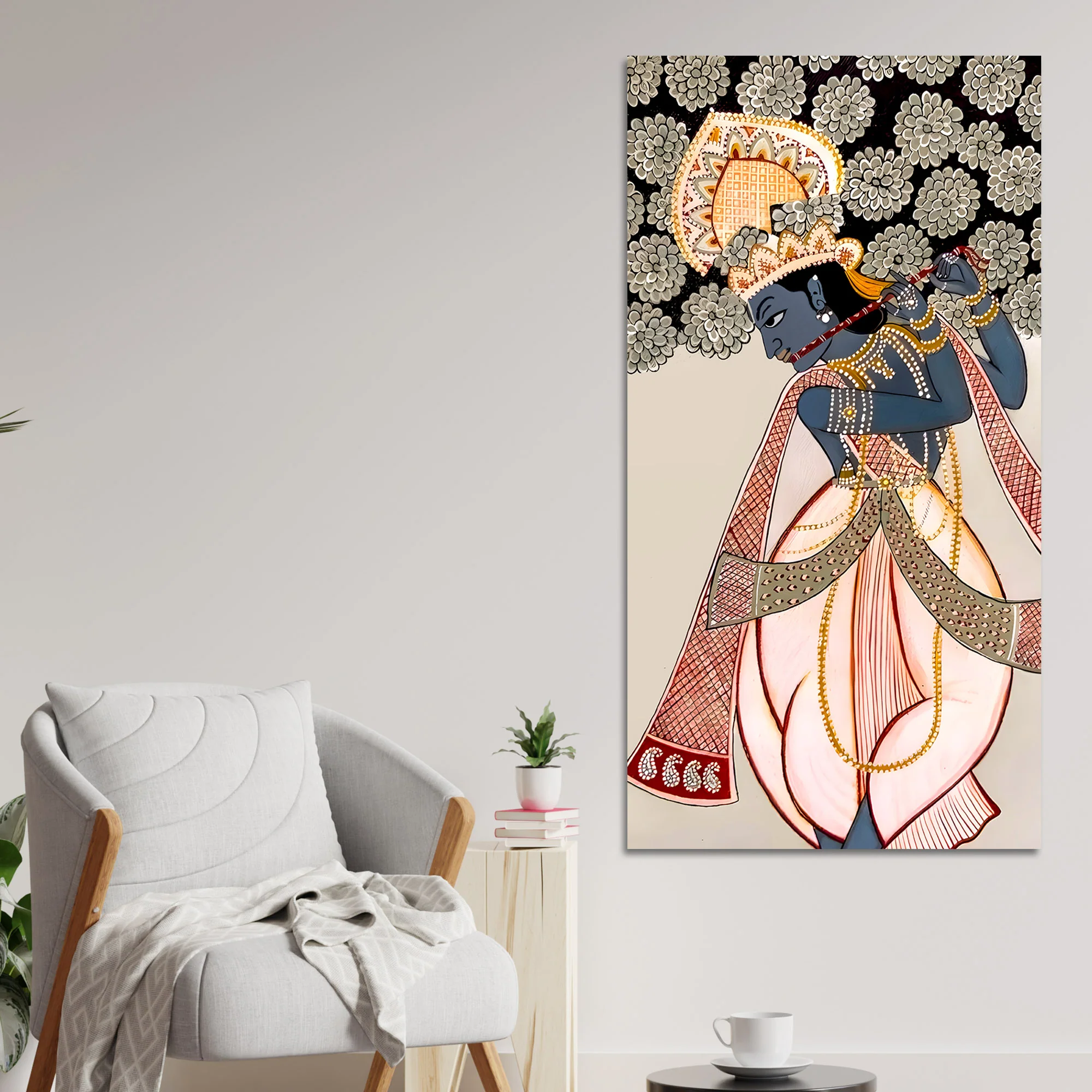Divine Lord Krishna Canvas Painting | Elegant Spiritual Home Wall Decor - Image 3