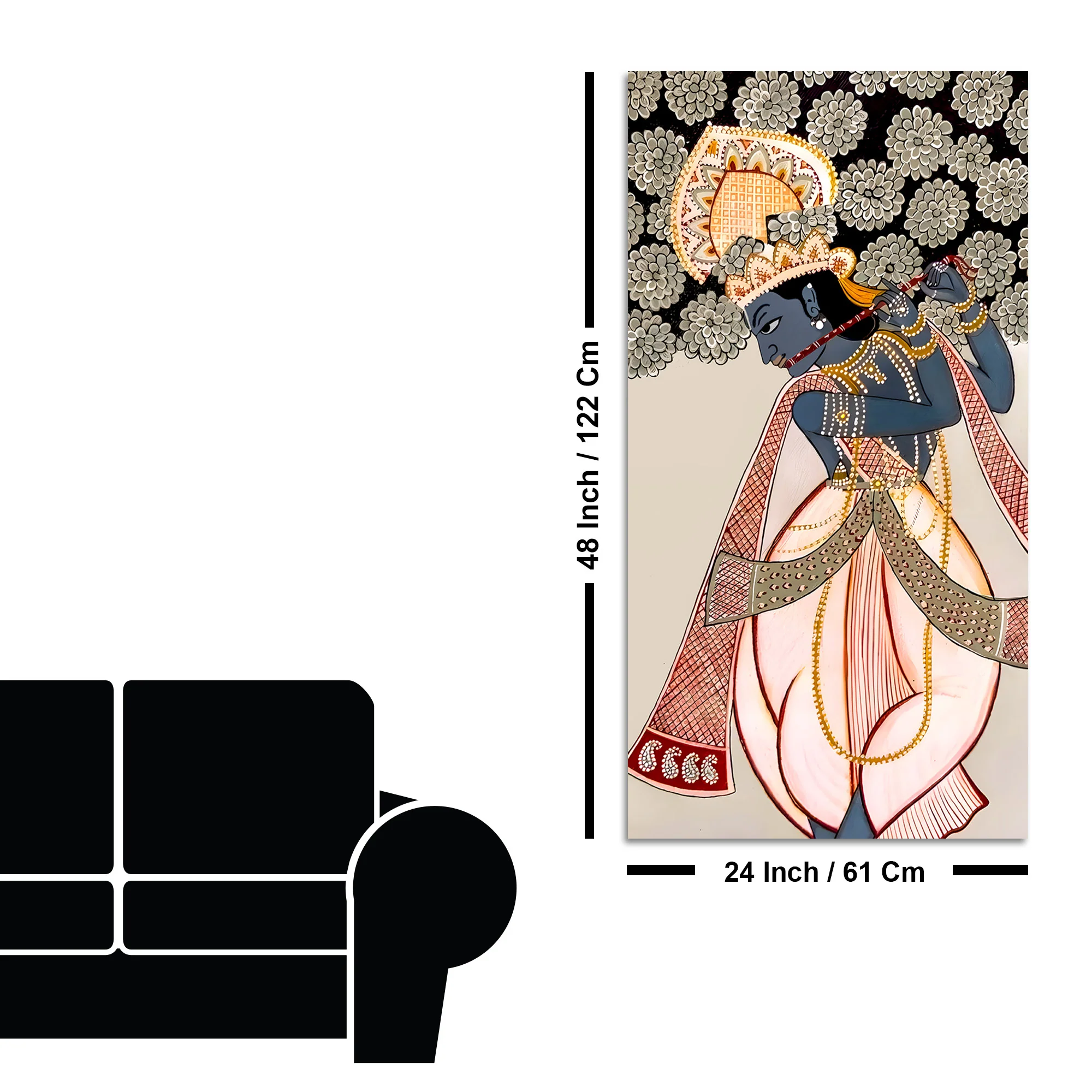 Divine Lord Krishna Canvas Painting | Elegant Spiritual Home Wall Decor - Image 8