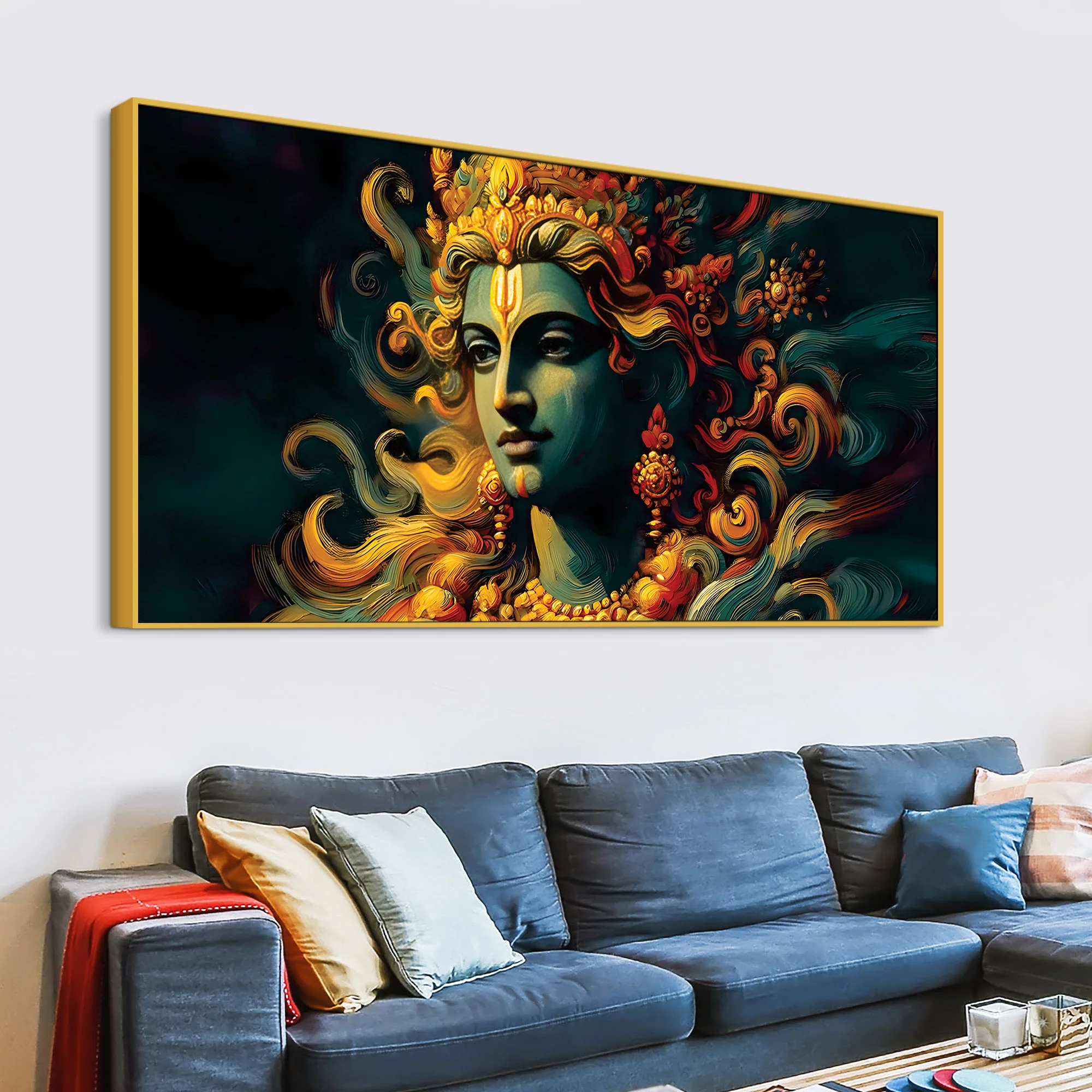 Divine Lord Krishna Canvas Painting for Wall Decor - Image 5