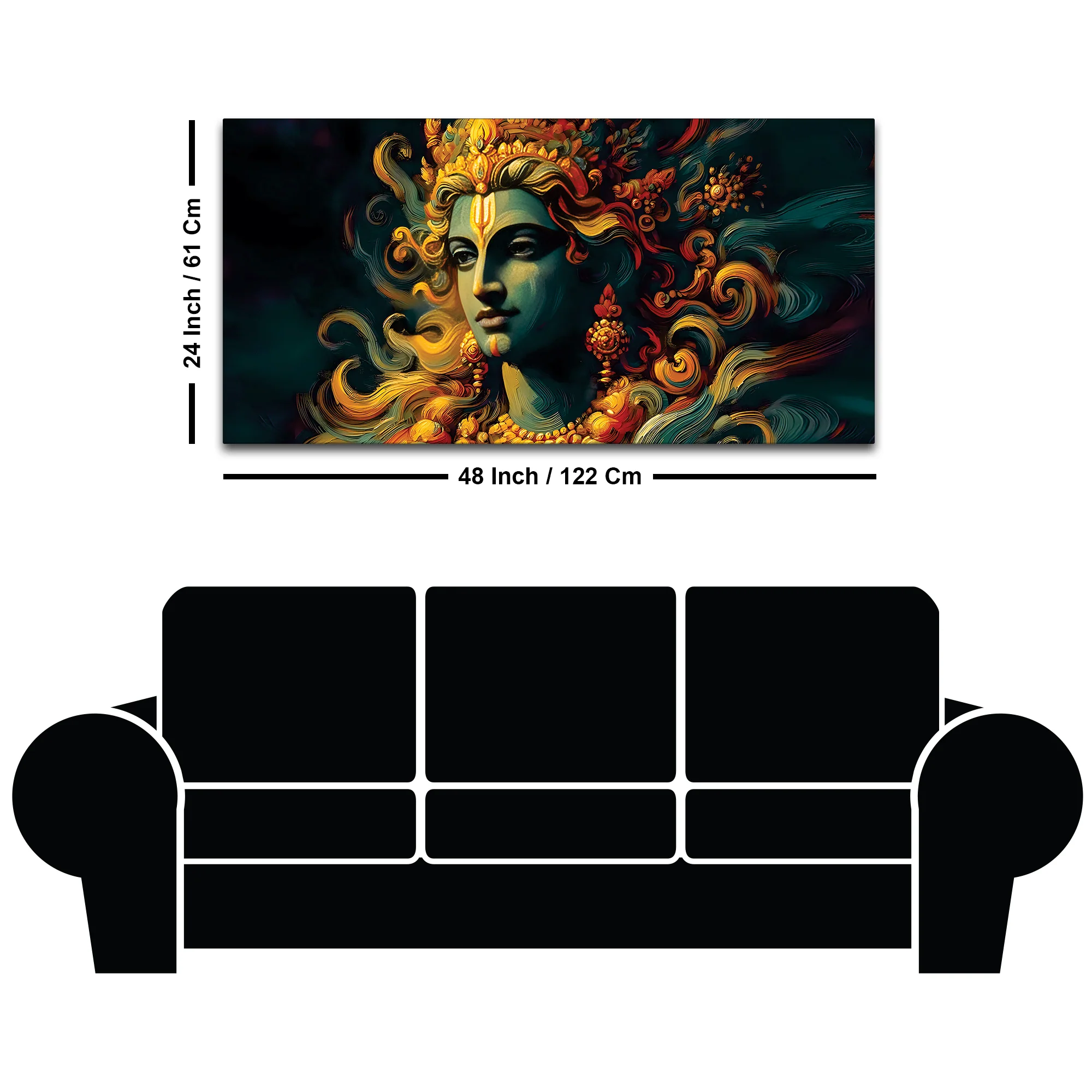 Divine Lord Krishna Canvas Painting for Wall Decor - Image 8