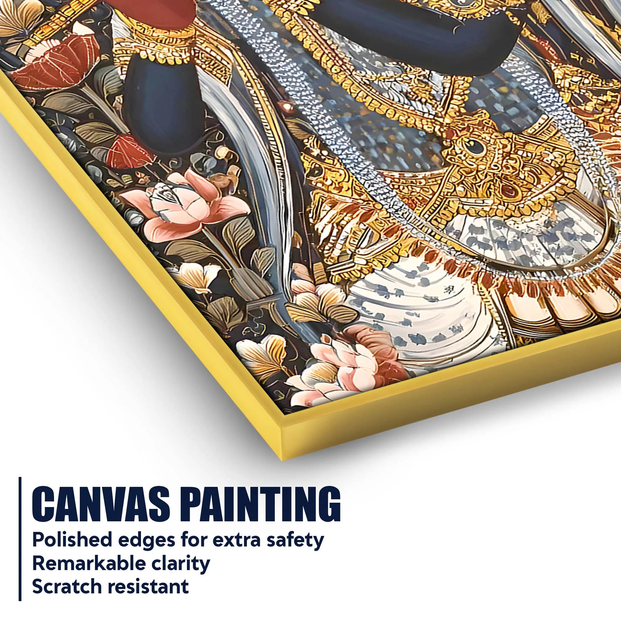 Divine Lord Krishna Murli Art Canvas Wall Painting - Image 4
