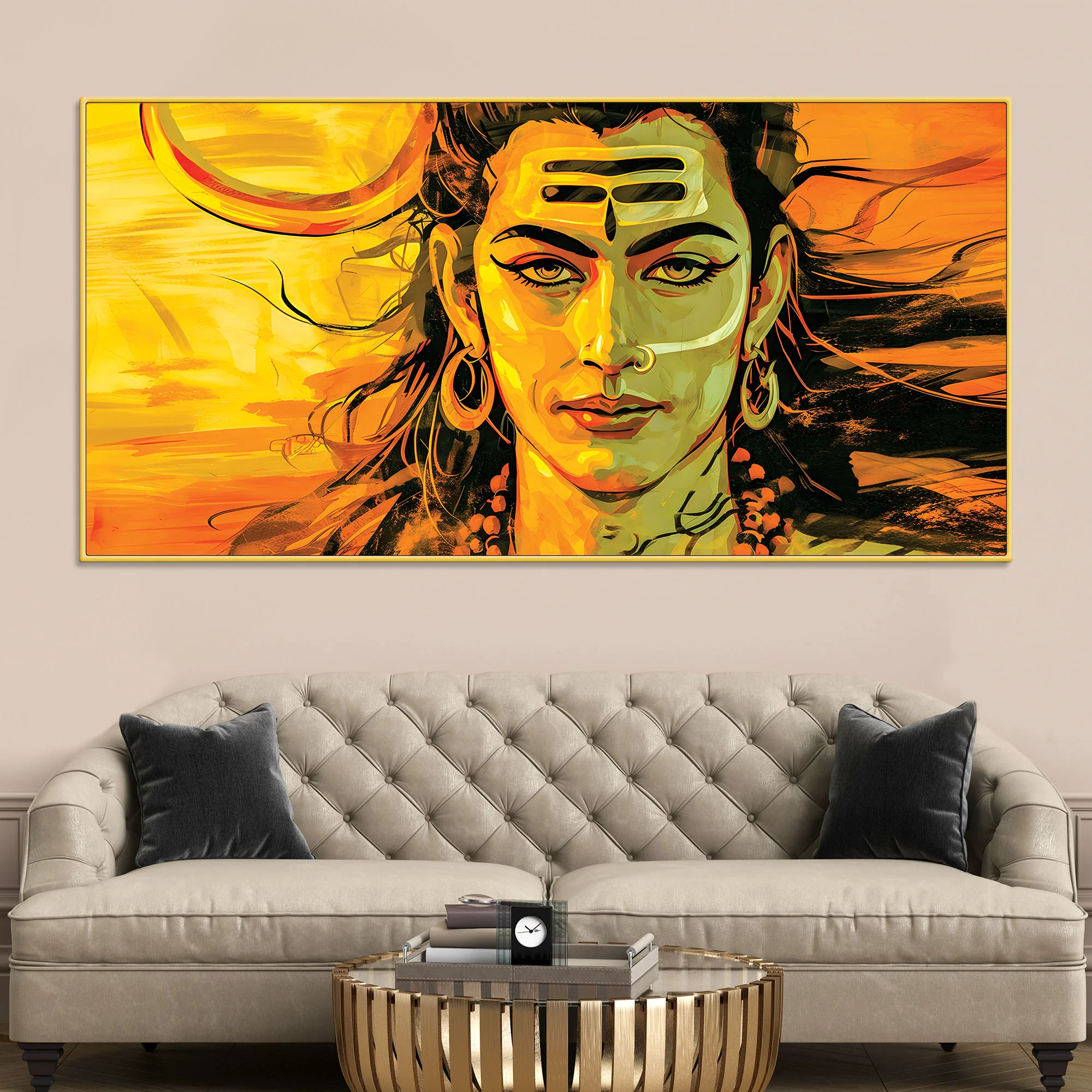 Divine Lord Shiva Painting on Canvas for Spiritual Home Decor - Image 2