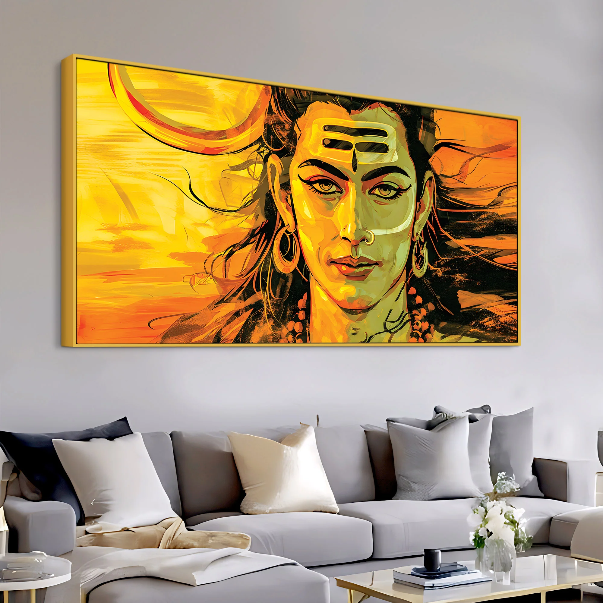 Divine Lord Shiva Painting on Canvas for Spiritual Home Decor - Image 5