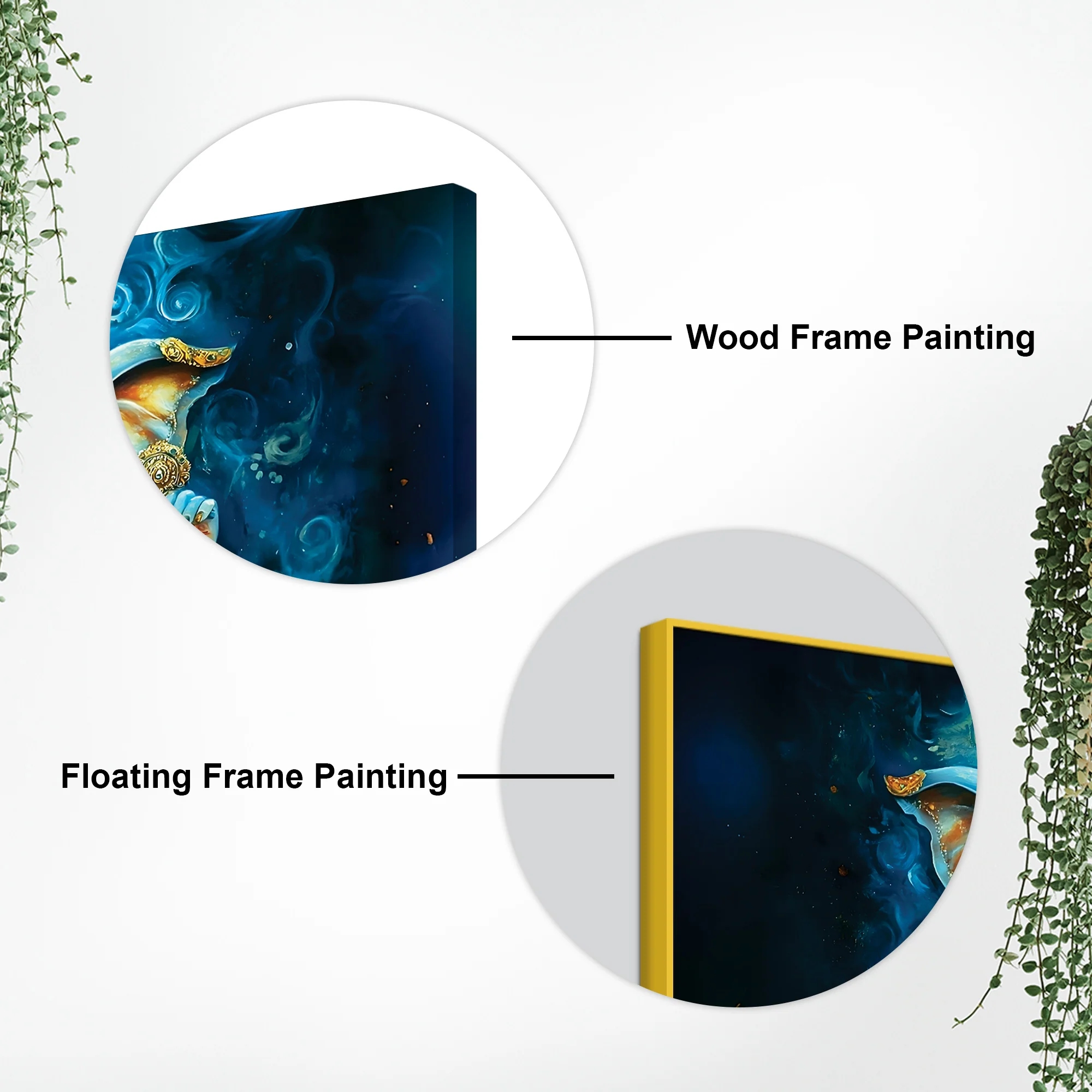 Divine Lord Shri Ganesh Blue & Gold Elegant Canvas Wall Painting for Home & Office – Contemporary Spiritual Wall Art - Image 7