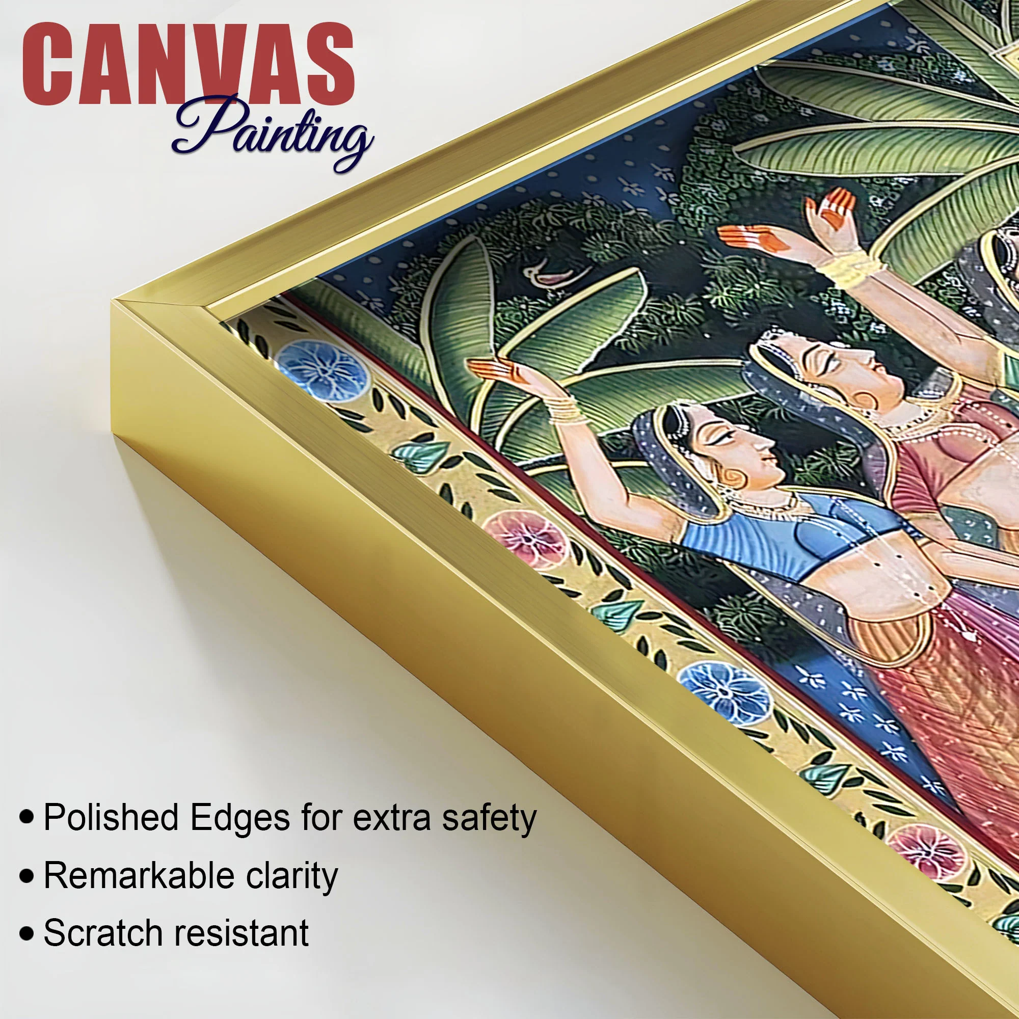 Divine Nathdwara Shreenathji with Gopis Pichwai Canvas Wall Painting - Image 6