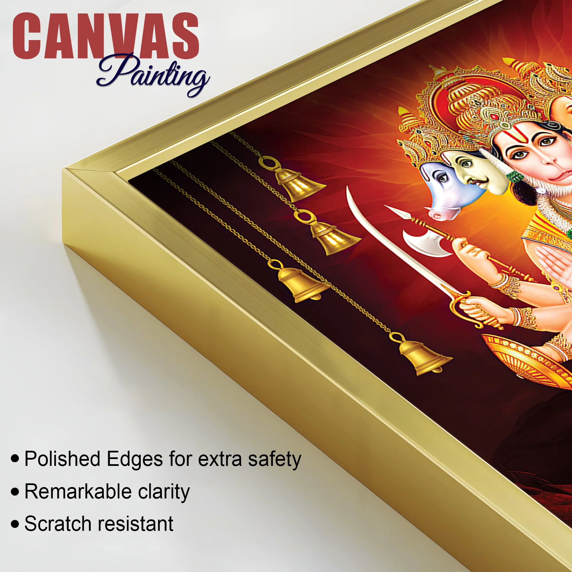 Divine Panchmukhi Hanuman Canvas Wall Painting - Image 6