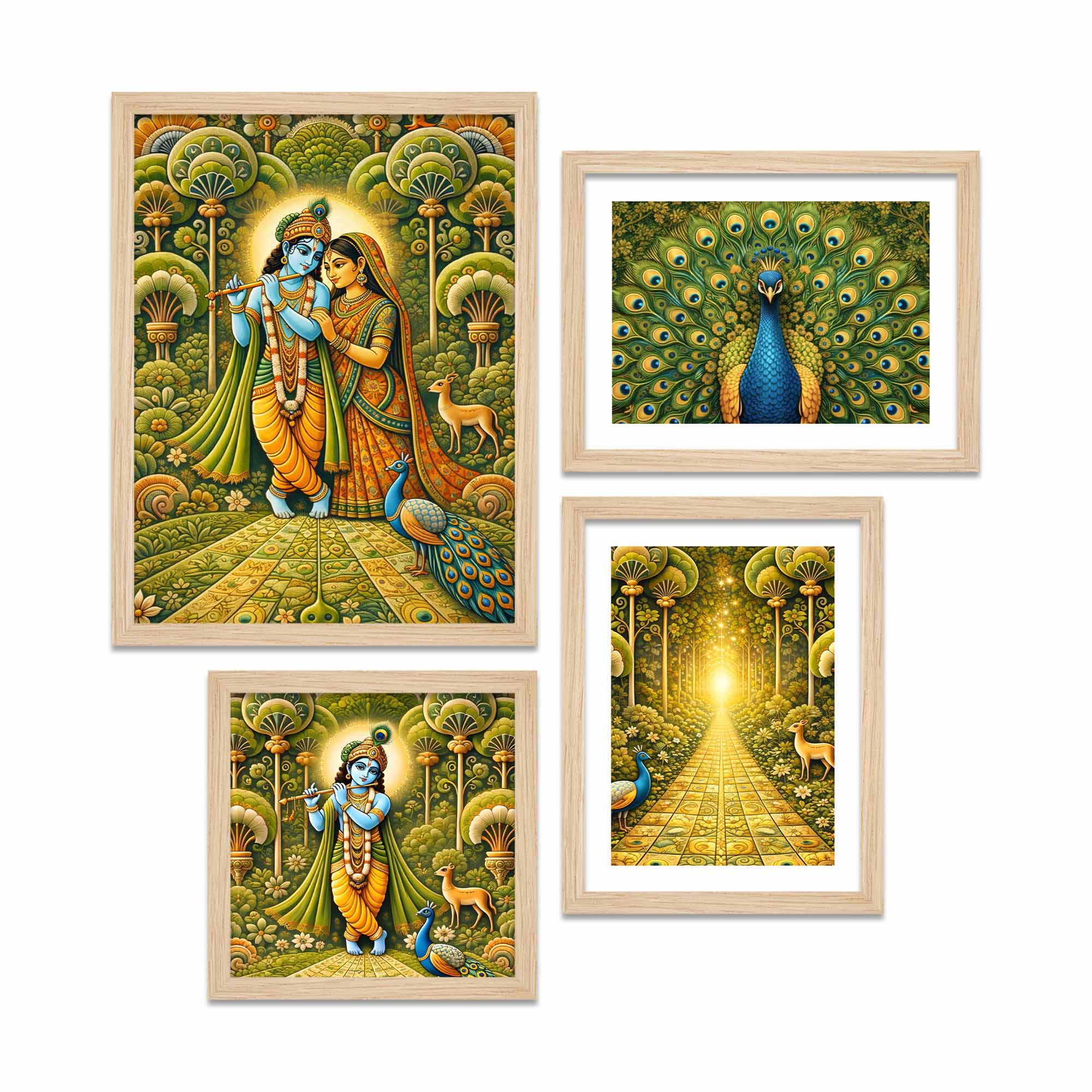 Divine Radha Krishna Wall Frame Set of Four for Home - Image 4