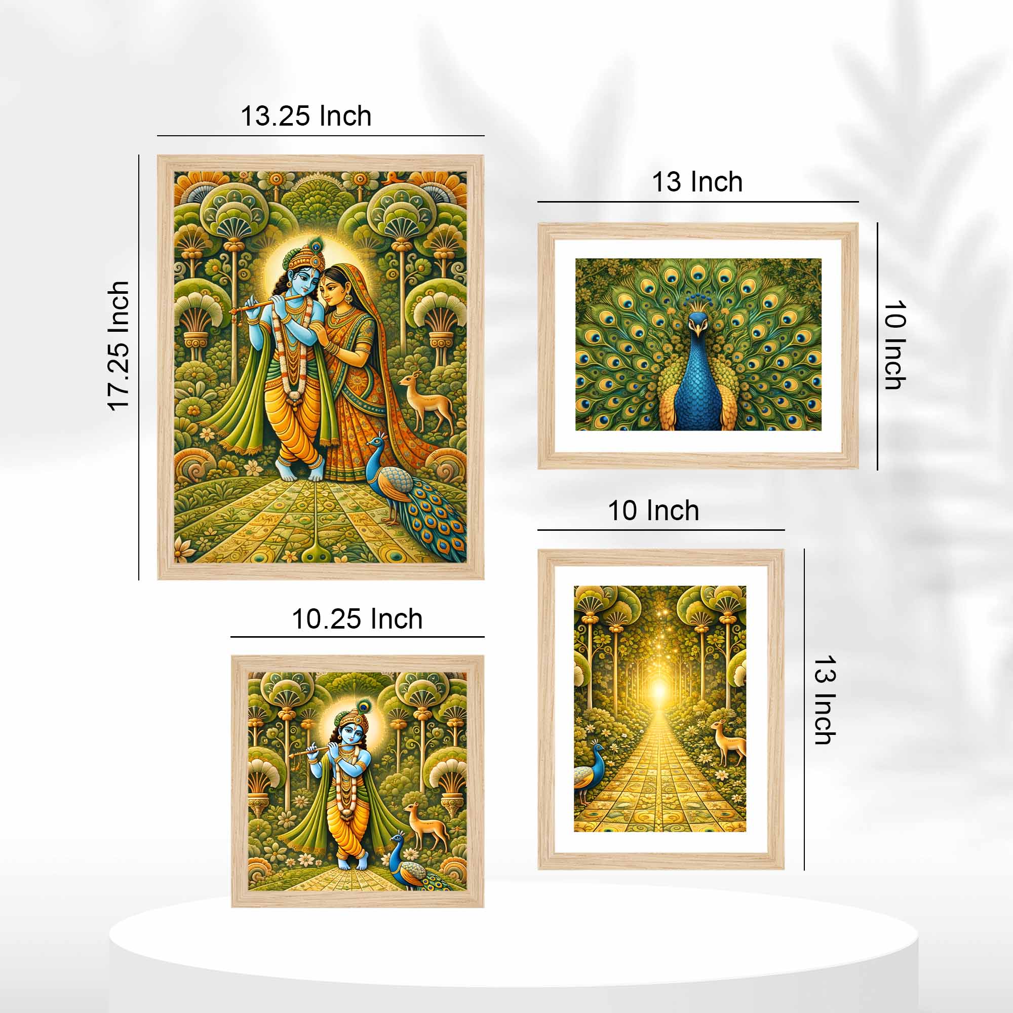 Divine Radha Krishna Wall Frame Set of Four for Home - Image 5