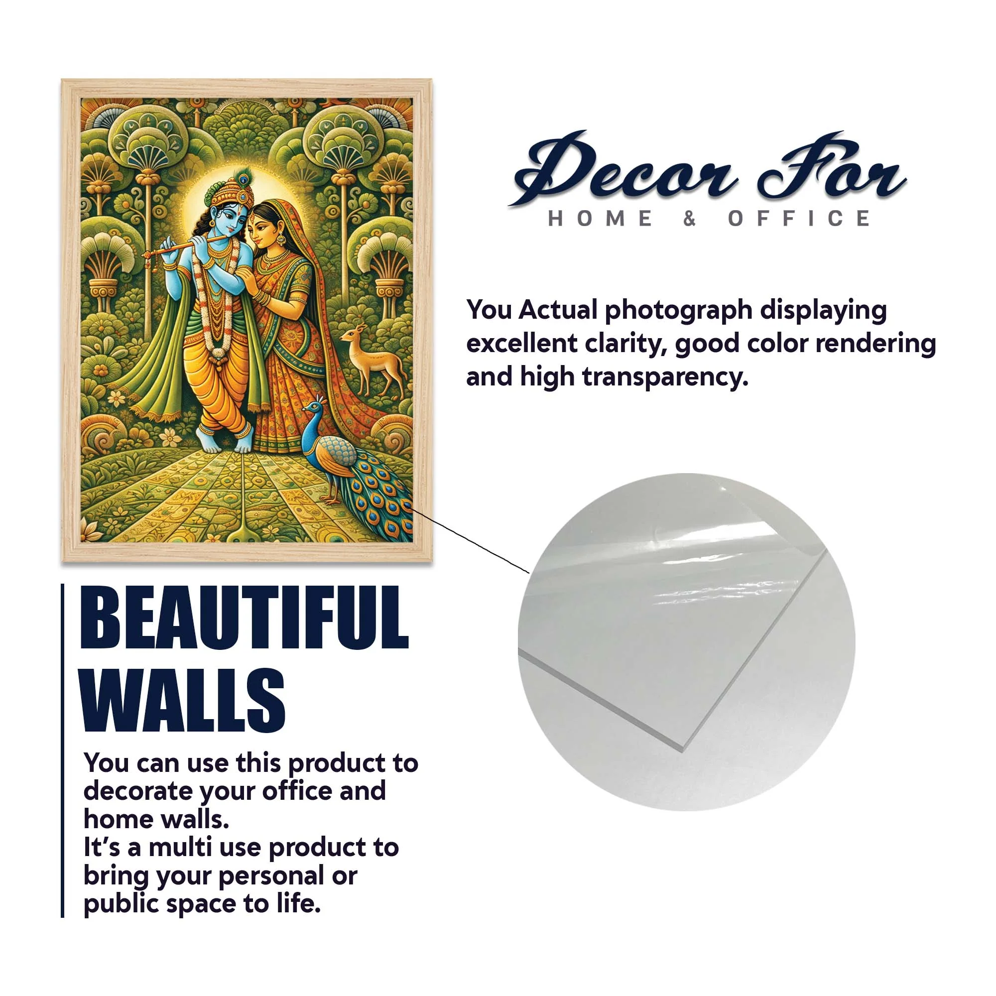 Divine Radha Krishna Wall Frame Set of Four for Home - Image 6