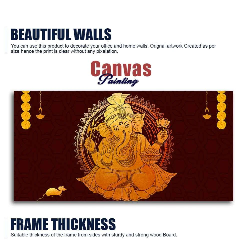 Divine Shree Ganesh Canvas Wall Painting - Image 6