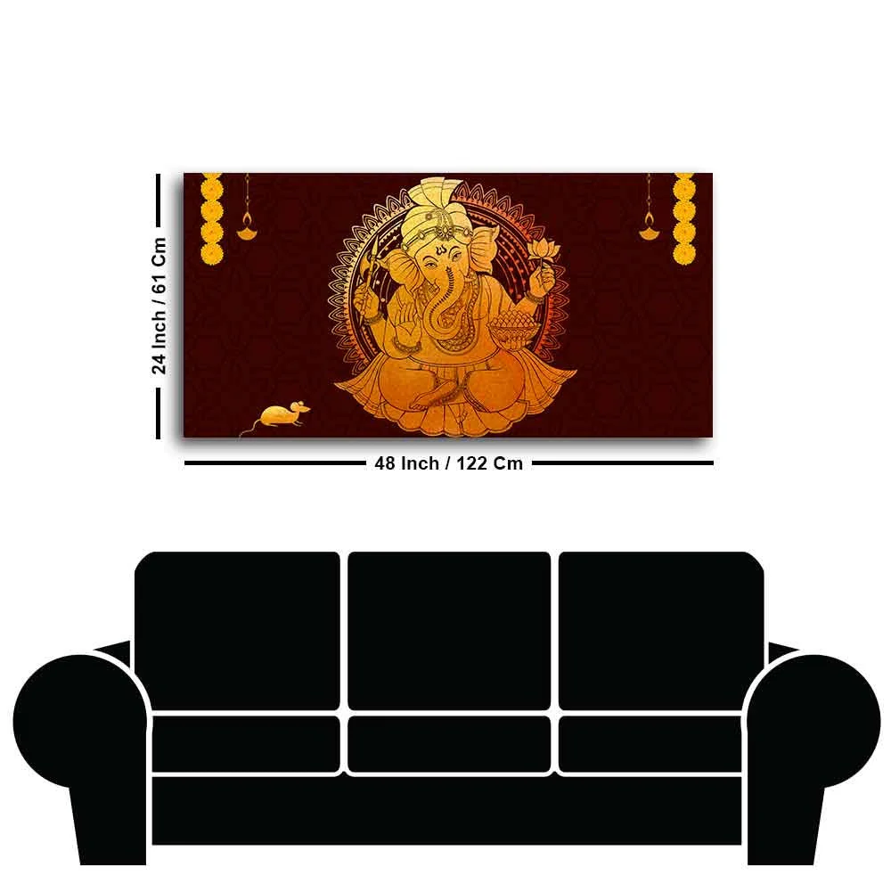 Divine Shree Ganesh Canvas Wall Painting - Image 7