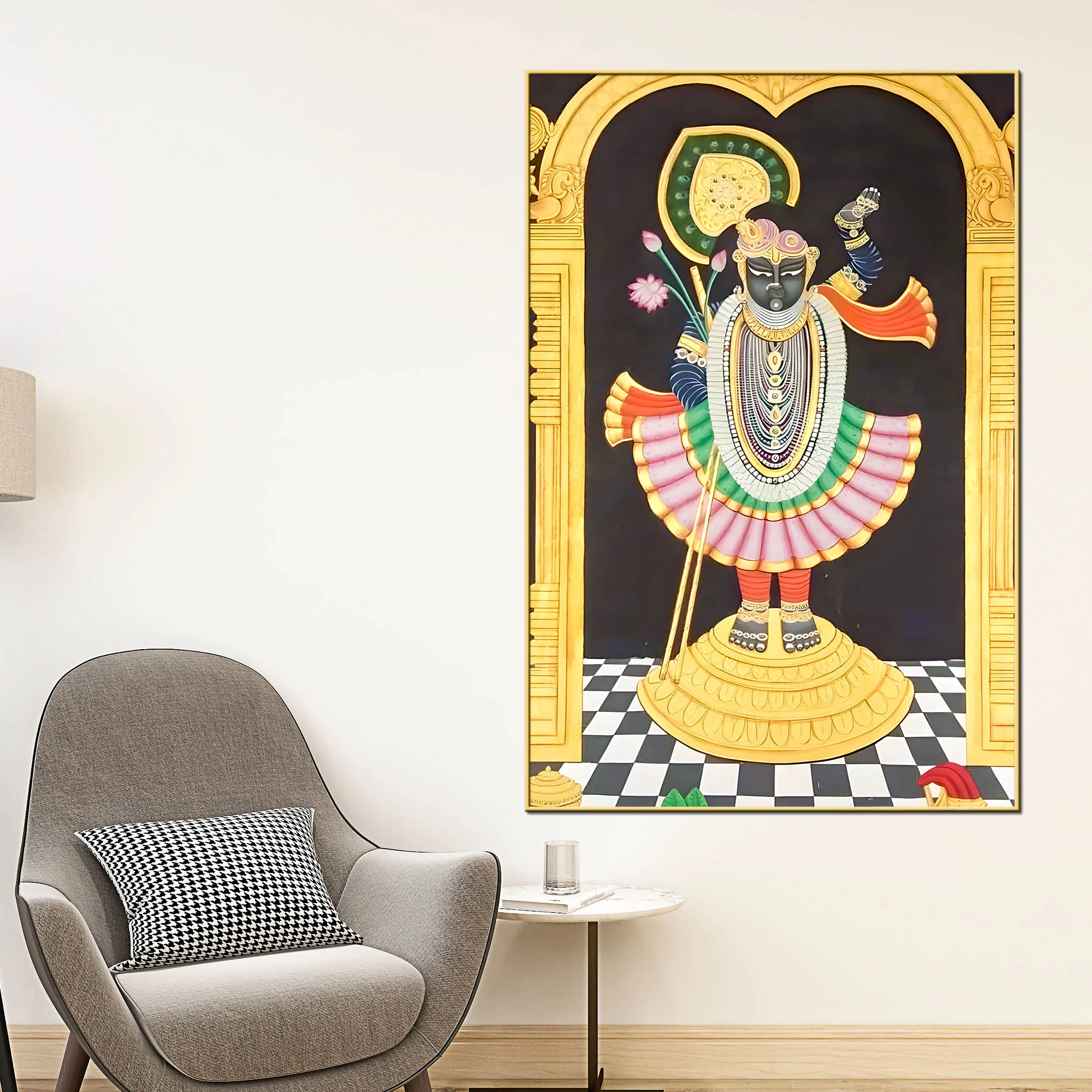 Divine Shreenathji Nathdwara Pichwai Canvas Wall Painting