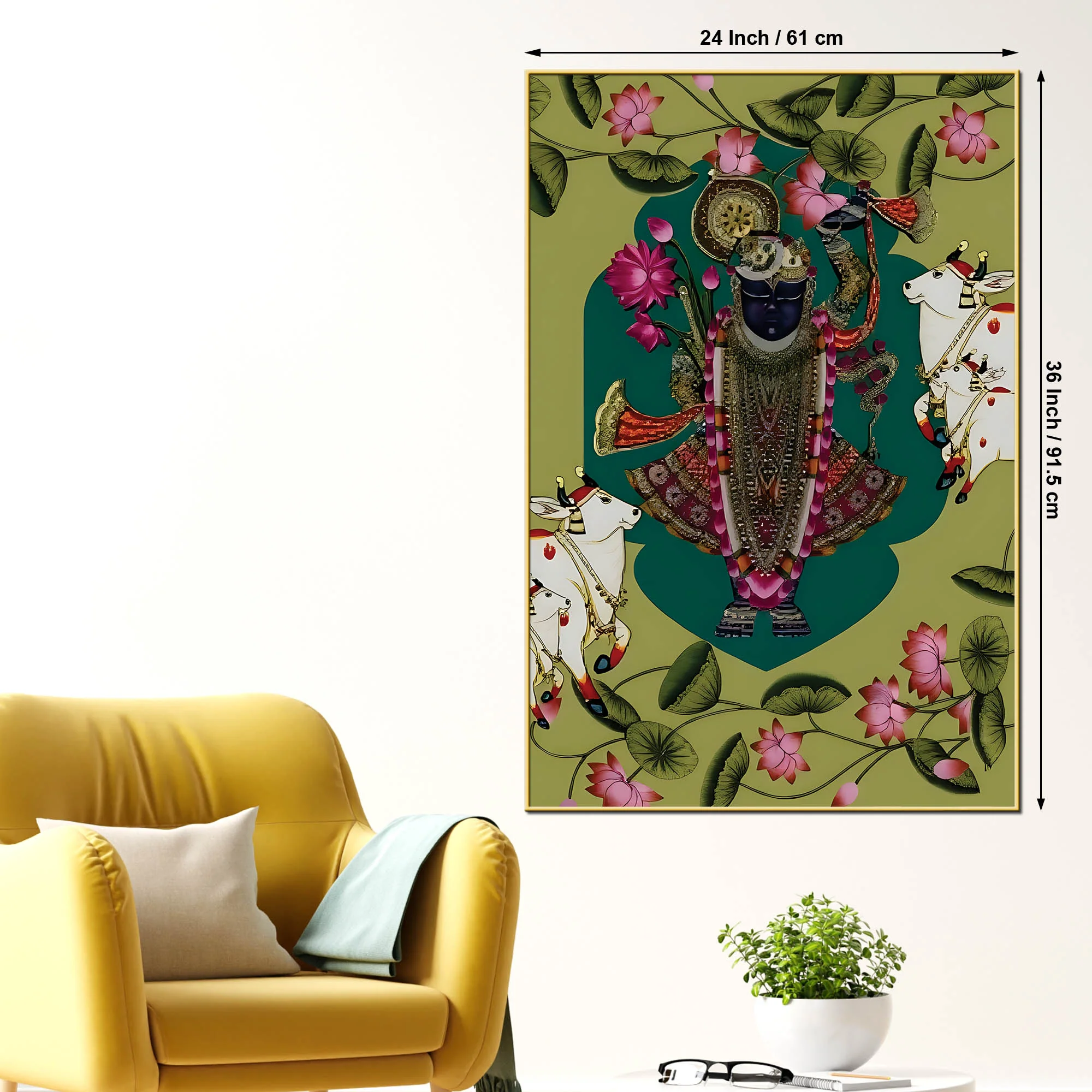 Divine Shrinathji Canvas Painting | Premium Pichwai Wall Decor & Gift - Image 5