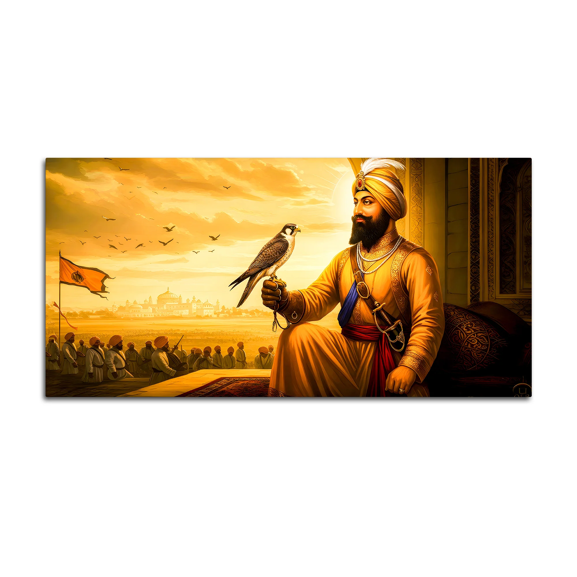 Divine Sikh Guru Ji Wall Painting with Religious Symbol - Image 4