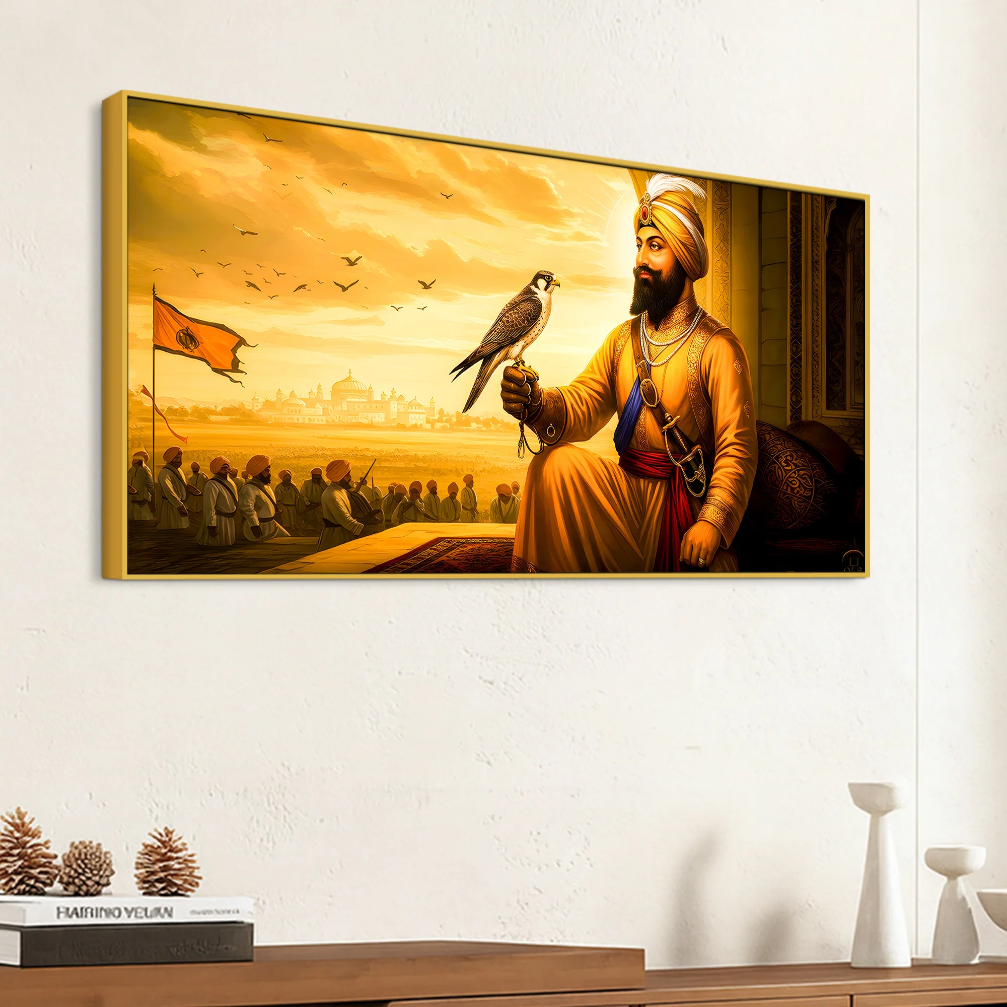 Divine Sikh Guru Ji Wall Painting with Religious Symbol - Image 5