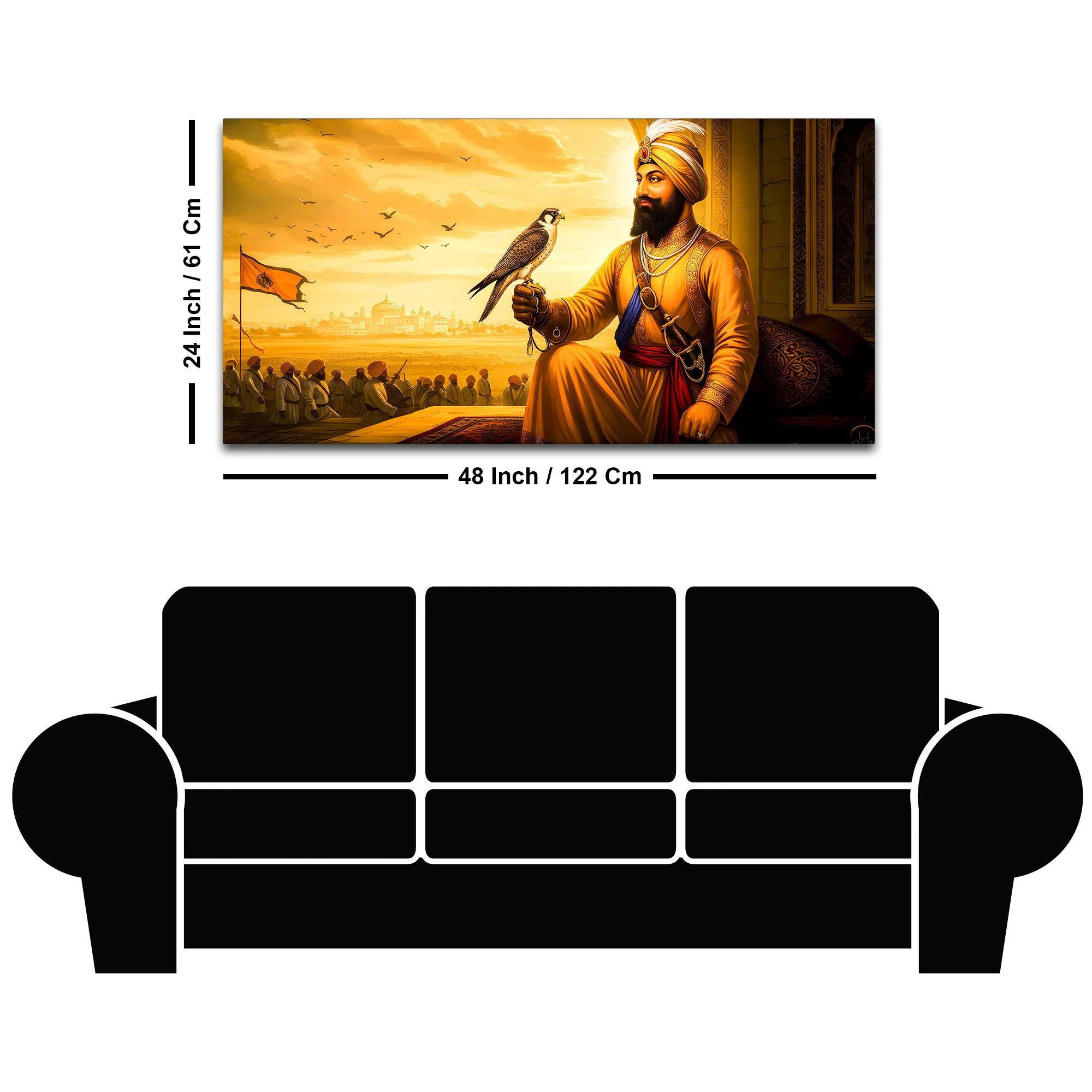 Divine Sikh Guru Ji Wall Painting with Religious Symbol - Image 8