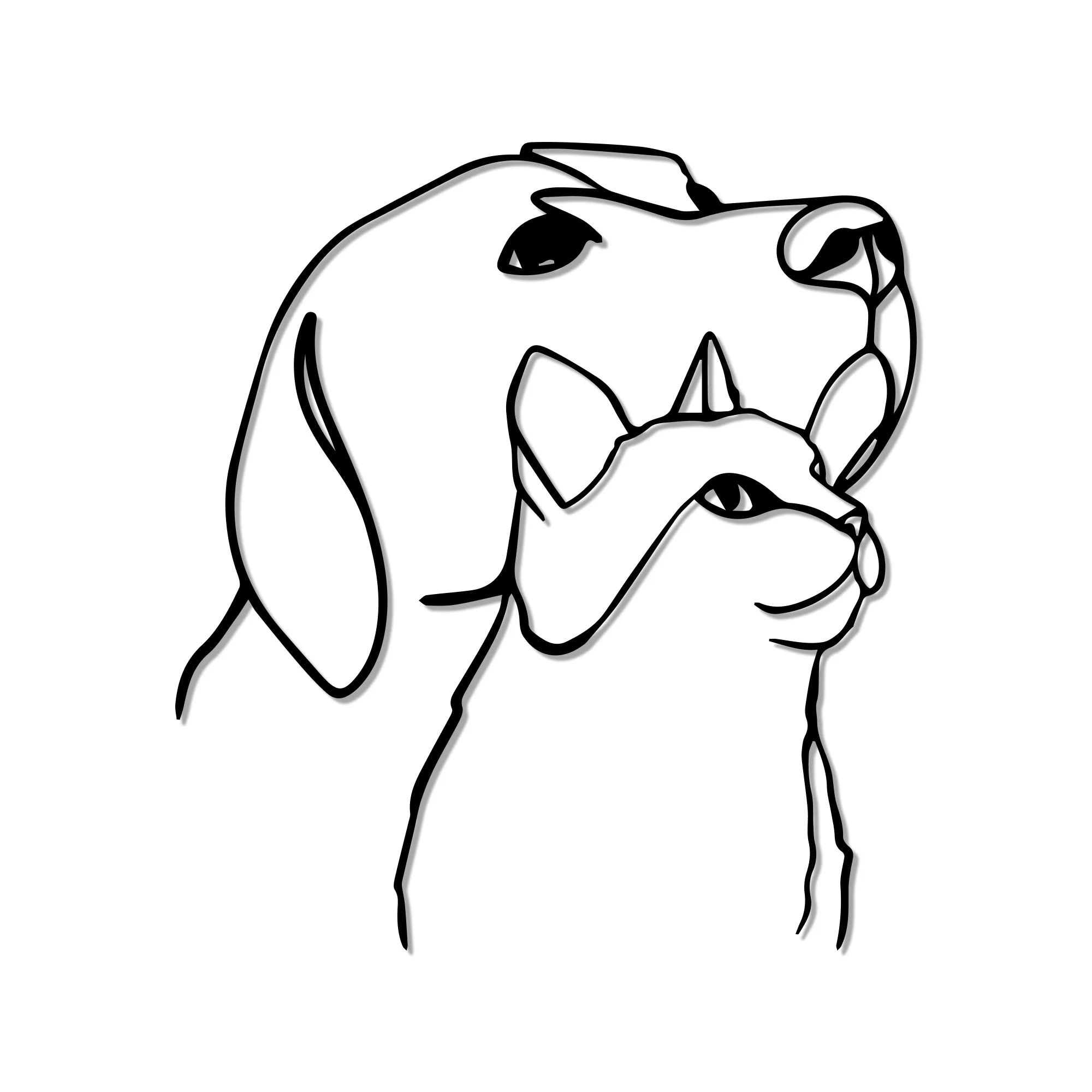 Dog & Cat Line Art Design Metal Art Wall Decor - Image 3