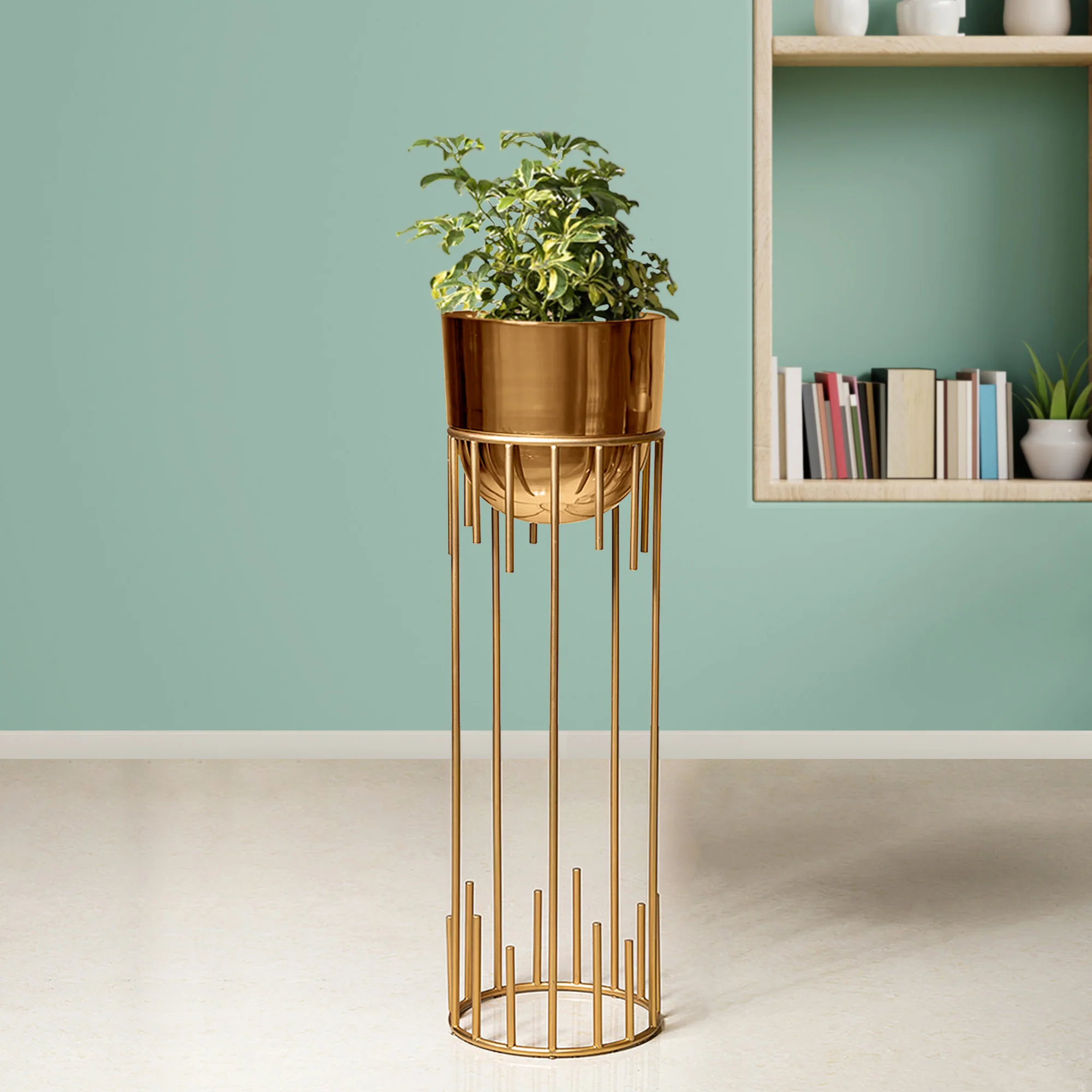 Dripping Luxury Metal Golden Finish - Large Size Planter - Image 2