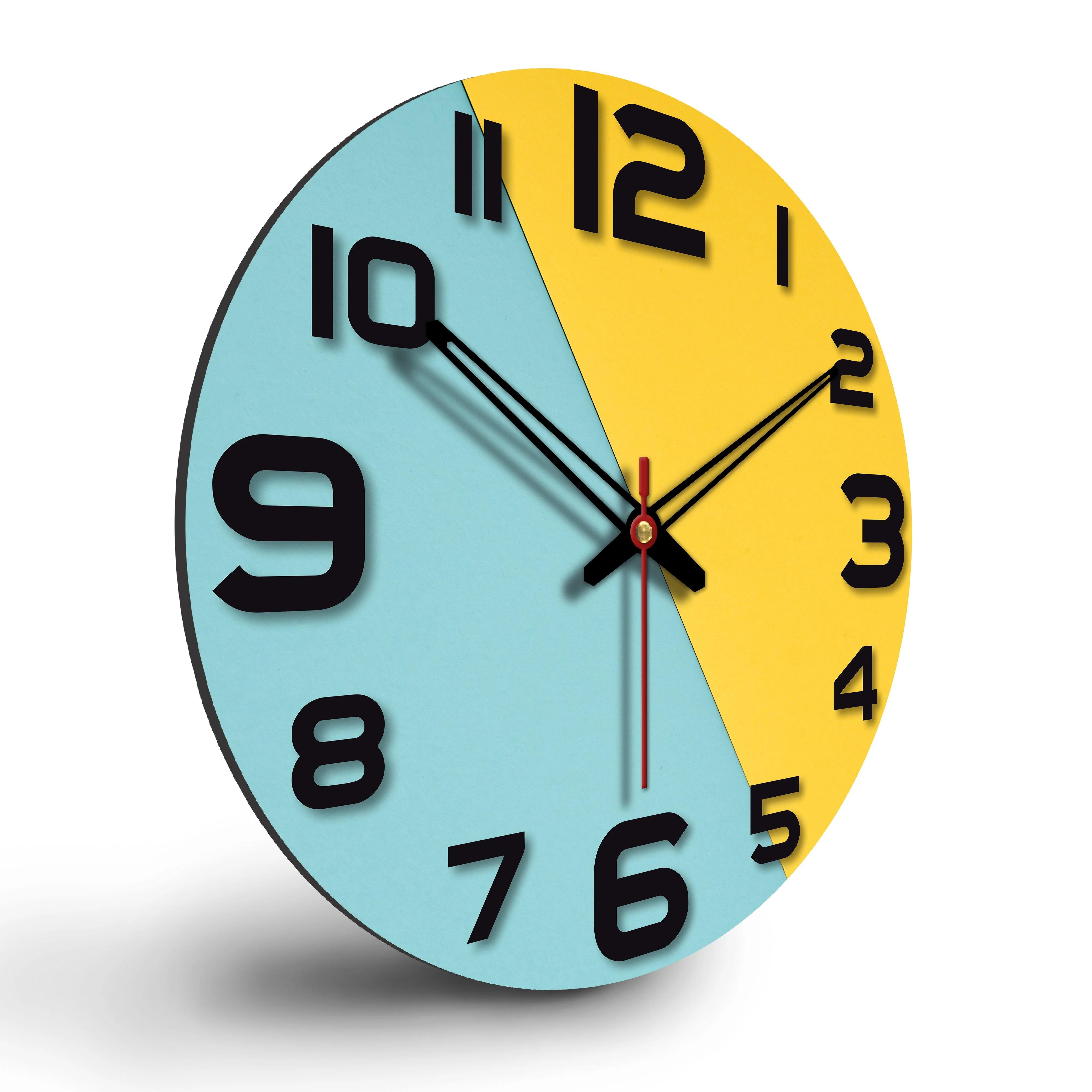 Dual Color Wooden Wall Clock - Image 6