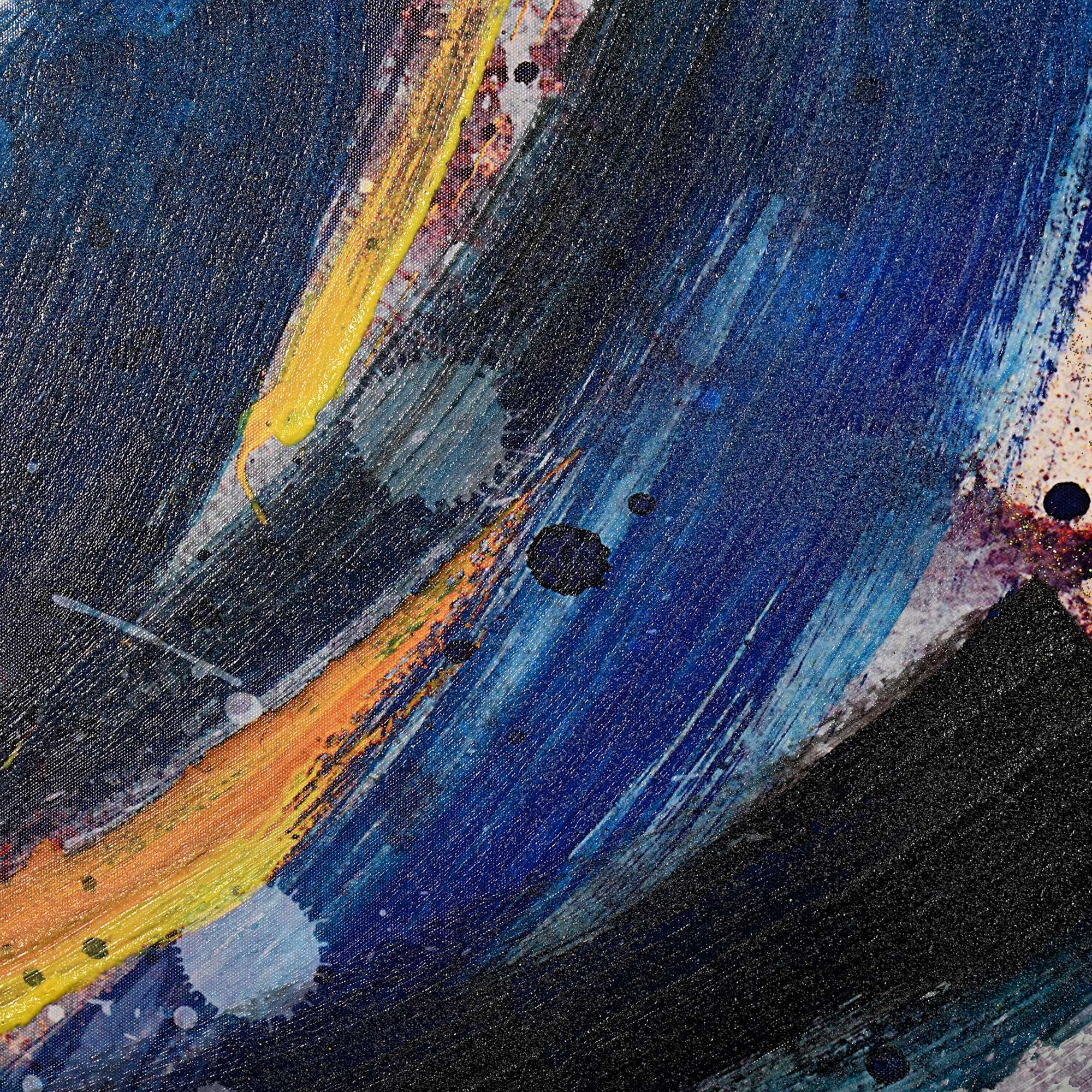 Eclipse of Ember Abstract Hand Painted Wall Painting with Floating Frame - Image 4