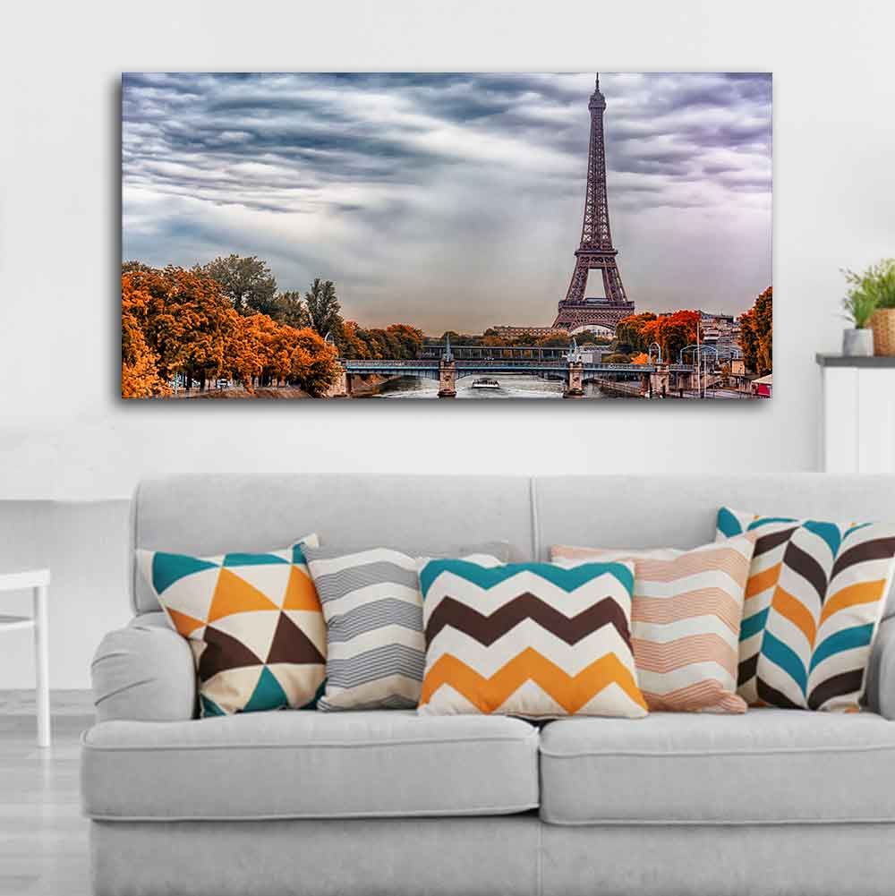 Eiffel Tower and Seine River Bedroom Wall Painting - Image 2