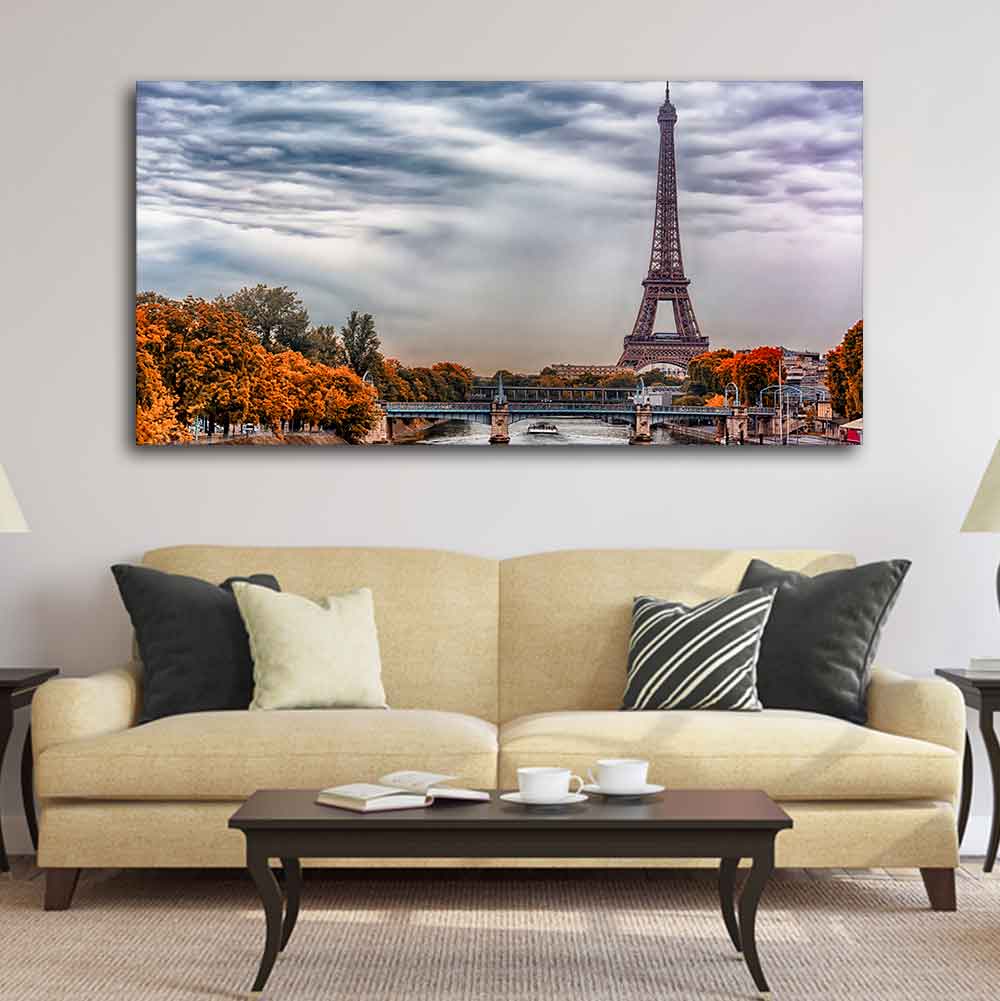 Eiffel Tower and Seine River Bedroom Wall Painting - Image 3