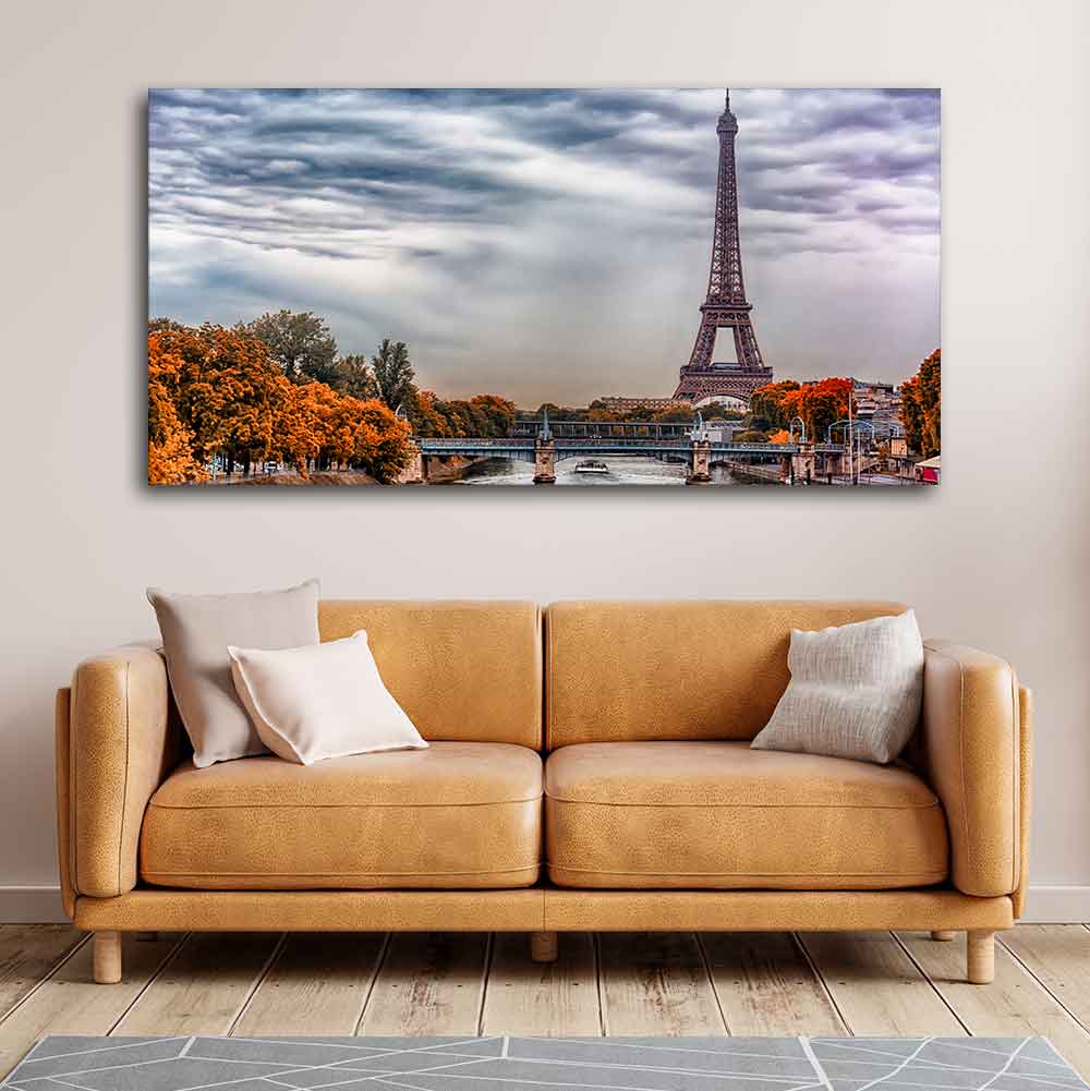 Eiffel Tower and Seine River Bedroom Wall Painting - Image 4