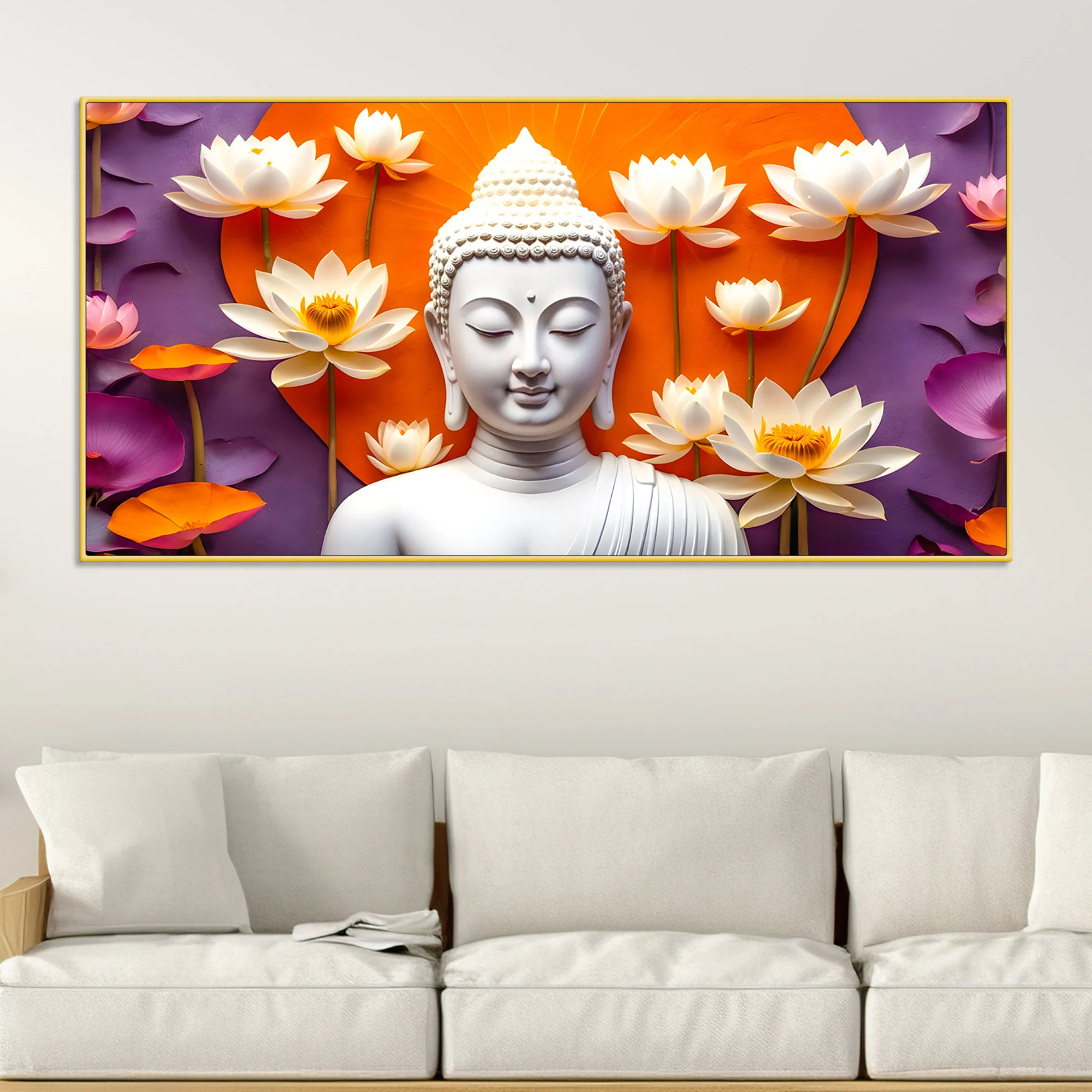 Elegant Buddha Canvas Modern Painting for Décor - Image 2