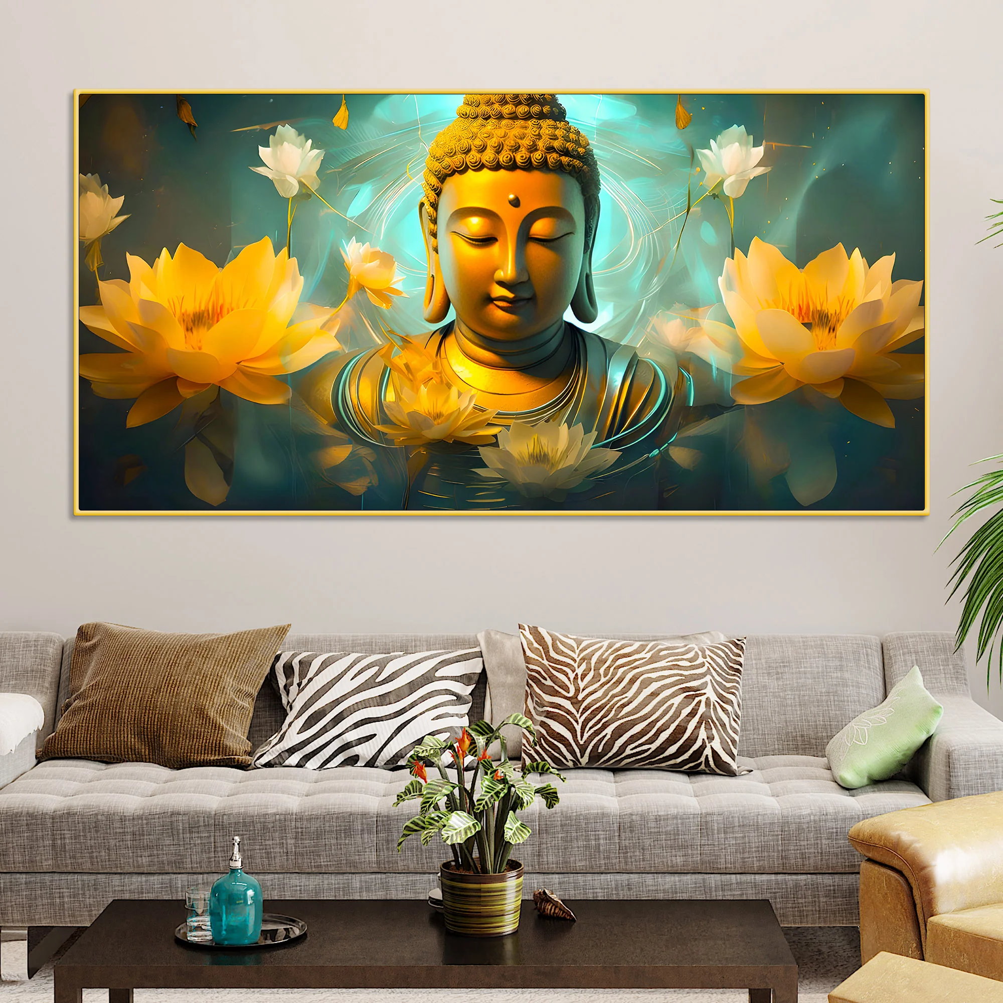 Elegant Buddha Canvas Painting for Calm Home Interiors - Image 2