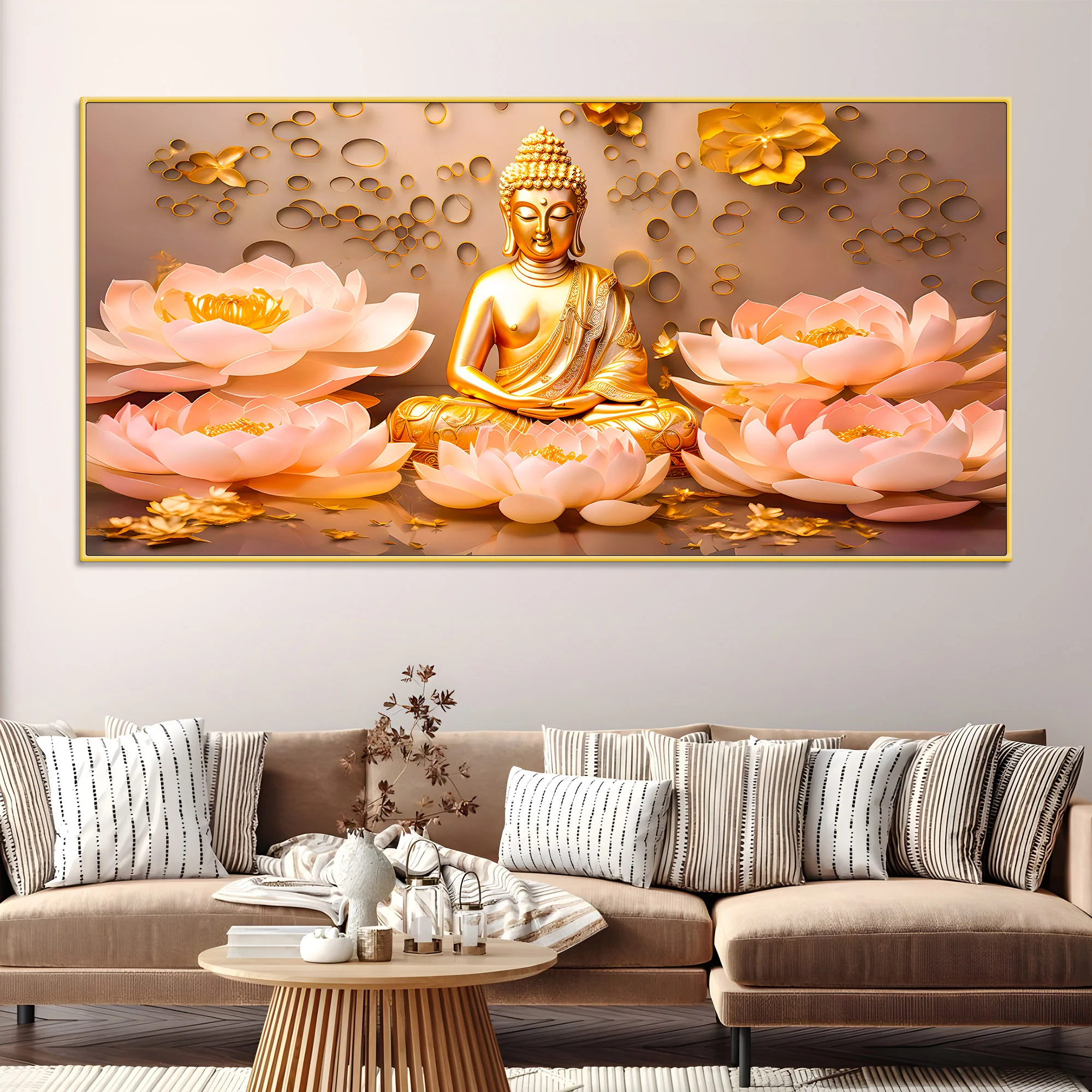 Elegant Buddha Canvas Painting for Home Wall Décor
