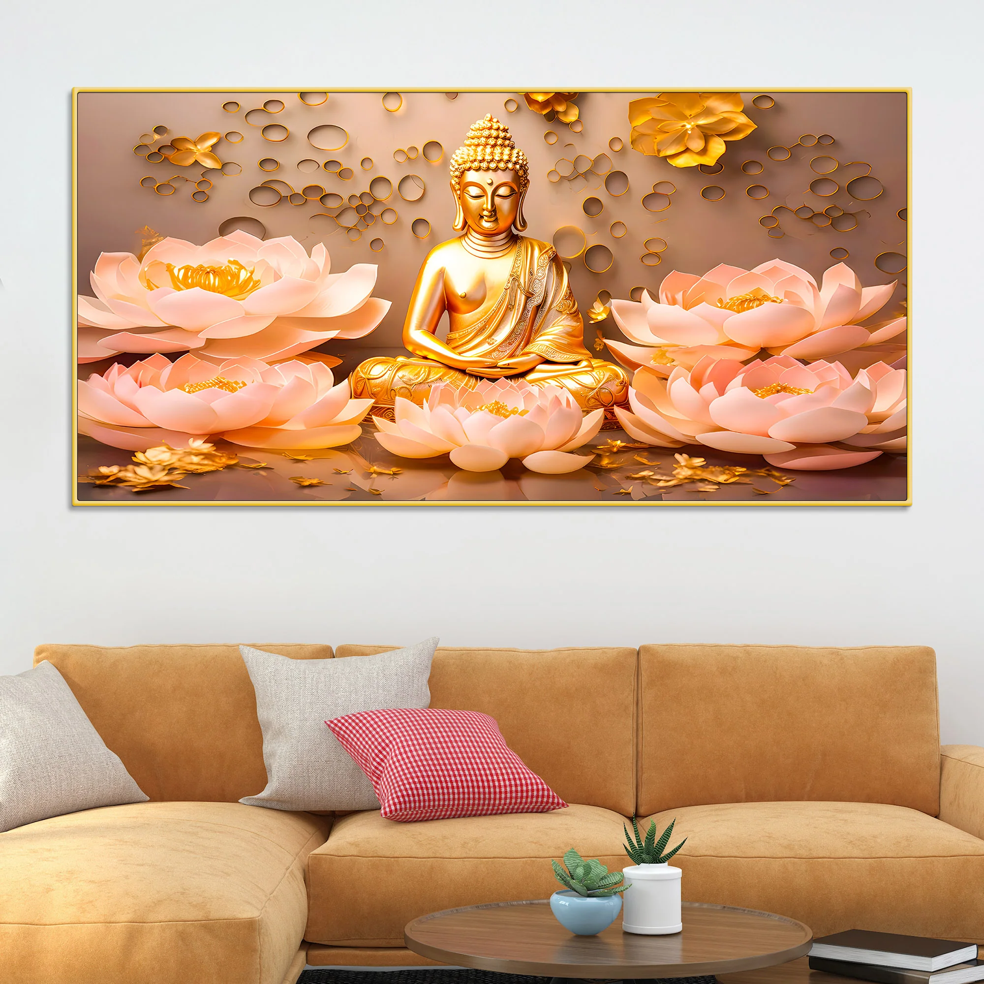Elegant Buddha Canvas Painting for Home Wall Décor - Image 2