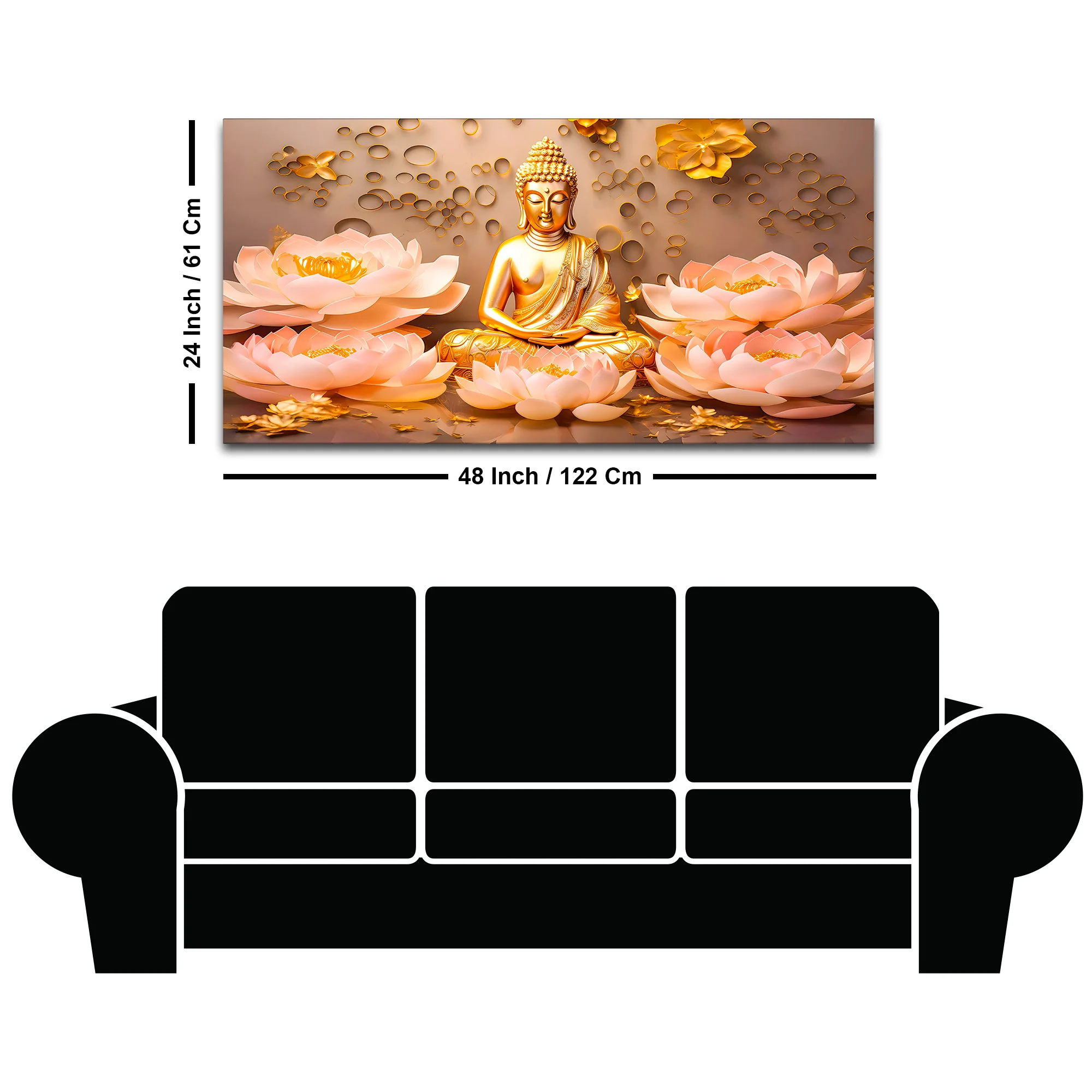 Elegant Buddha Canvas Painting for Home Wall Décor - Image 8